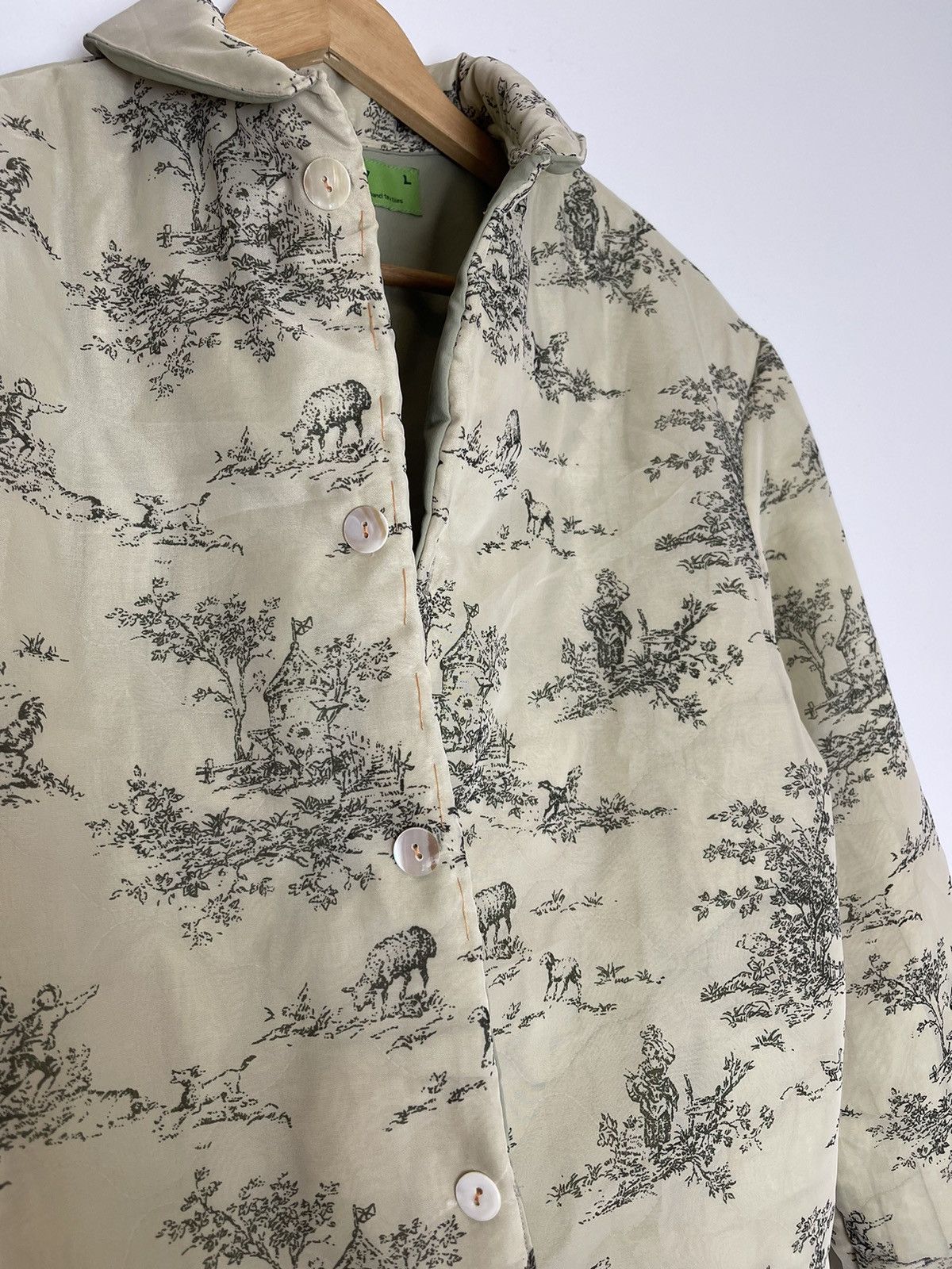 Chorley AW23 sheer toile de jouy quilted bomber flak liner work coat Size US L / EU 52-54 / 3 - 6 Thumbnail