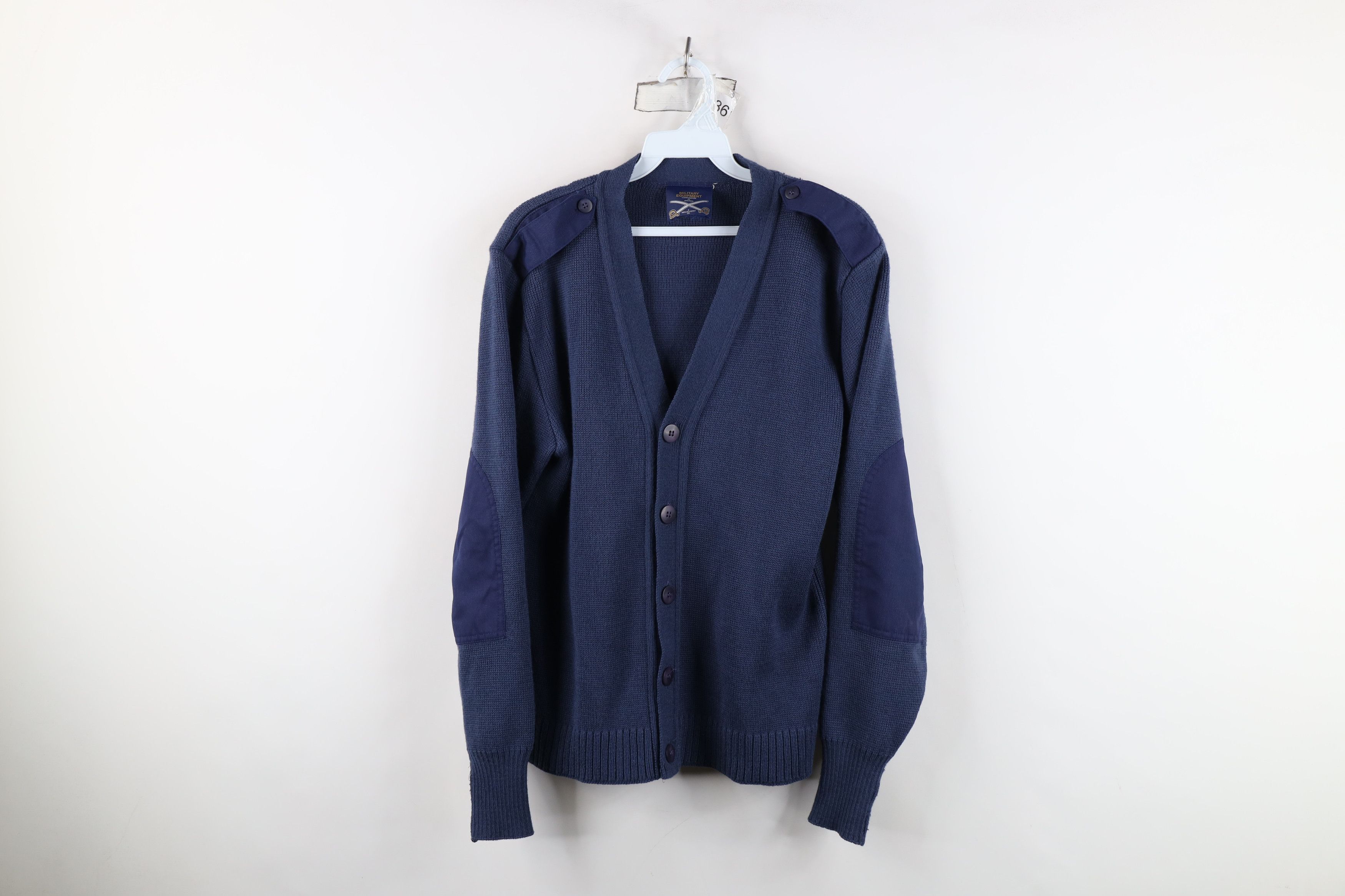 Vintage Vintage 90s Knit Military Commando Cardigan Sweater Blue USA Size US S / EU 44-46 / 1 - 1 Thumbnail