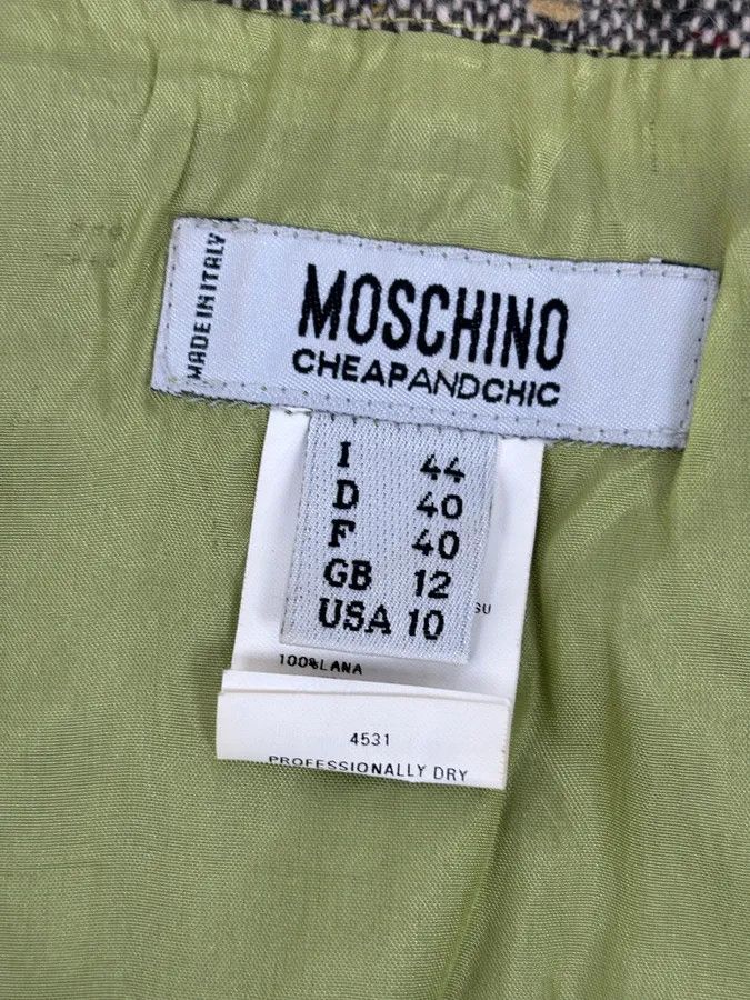 Moschino Moschino Beige Wool & Contrast Orange Trim Skirt & Blazer Set Size M / US 6-8 / IT 42-44 - 18 Thumbnail