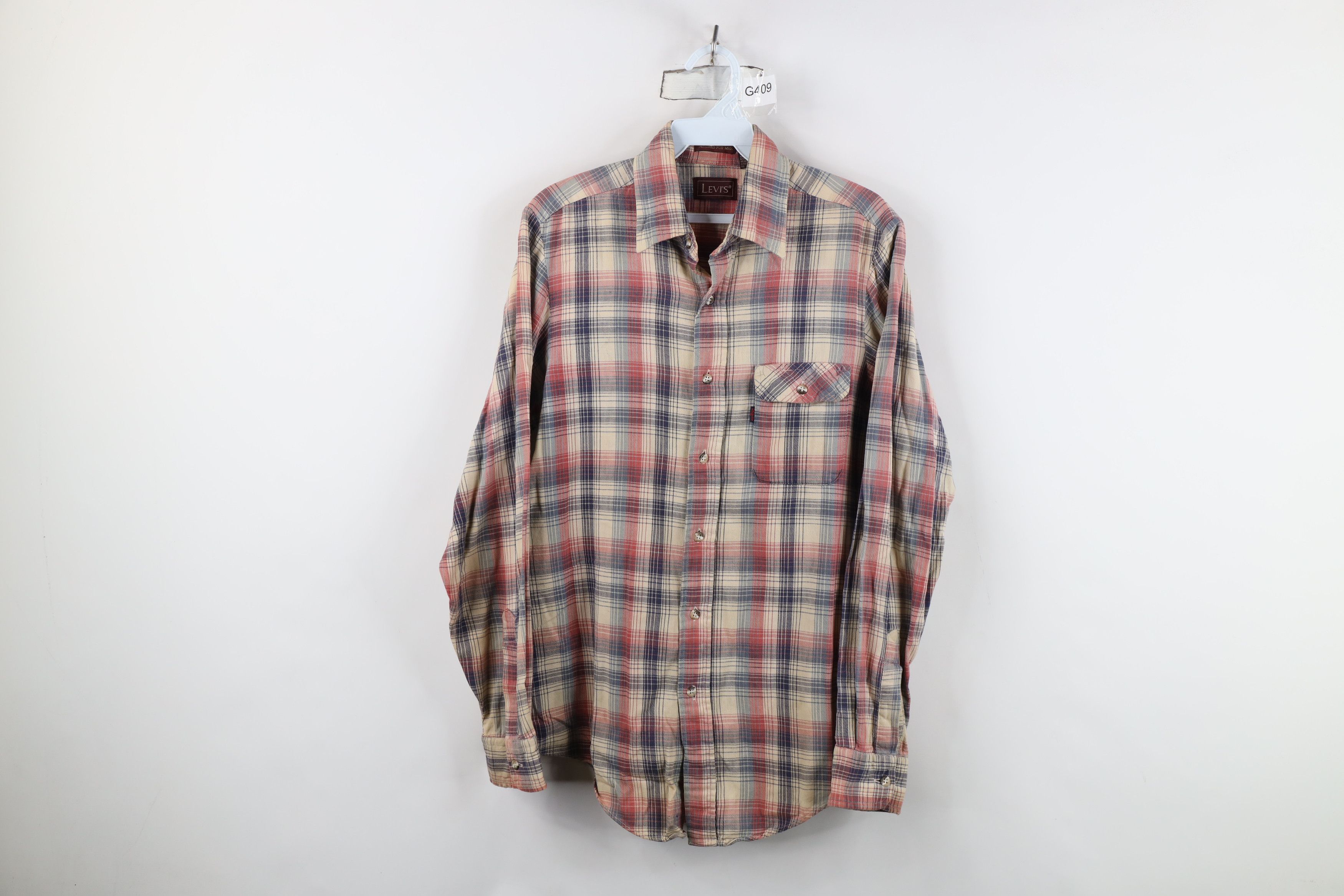 Levi's Vintage 70s 80s Levis Flannel Collared Button Shirt Plaid Size US M / EU 48-50 / 2 - 1 Thumbnail