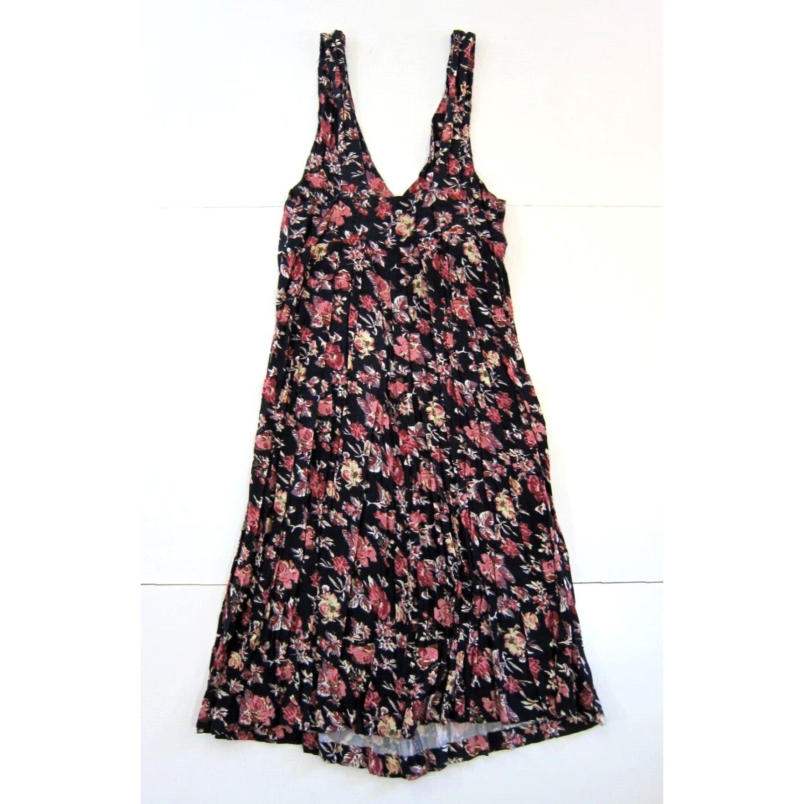 Vintage VINTAGE Helium Sun Dress Tank Dress M Black Floral Sleeveless Empire V-Neck Long Sun Dress M Size M / US 6-8 / IT 42-44 - 2 Thumbnail