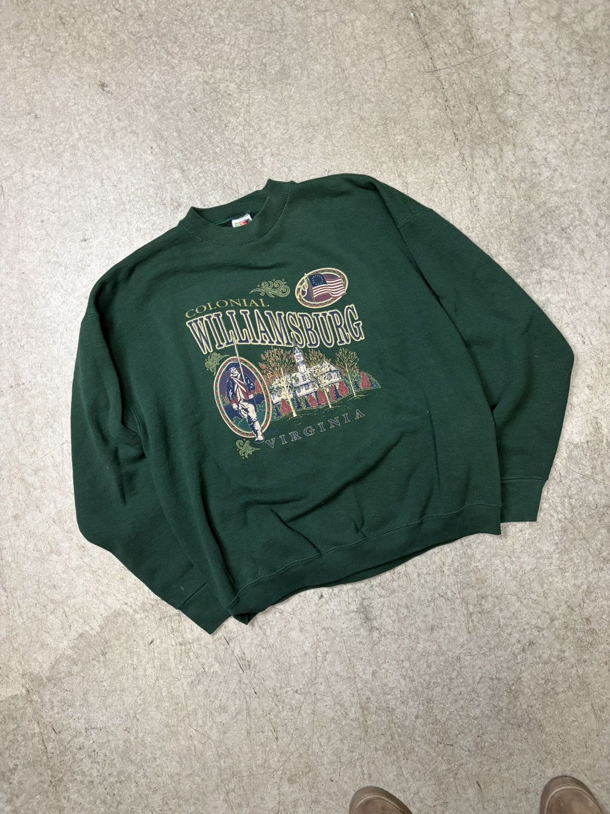 American Apparel Vintage Colonial Williamsburg Virginia Crewneck Sweatshirt Size US XL / EU 56 / 4 - 1 Thumbnail
