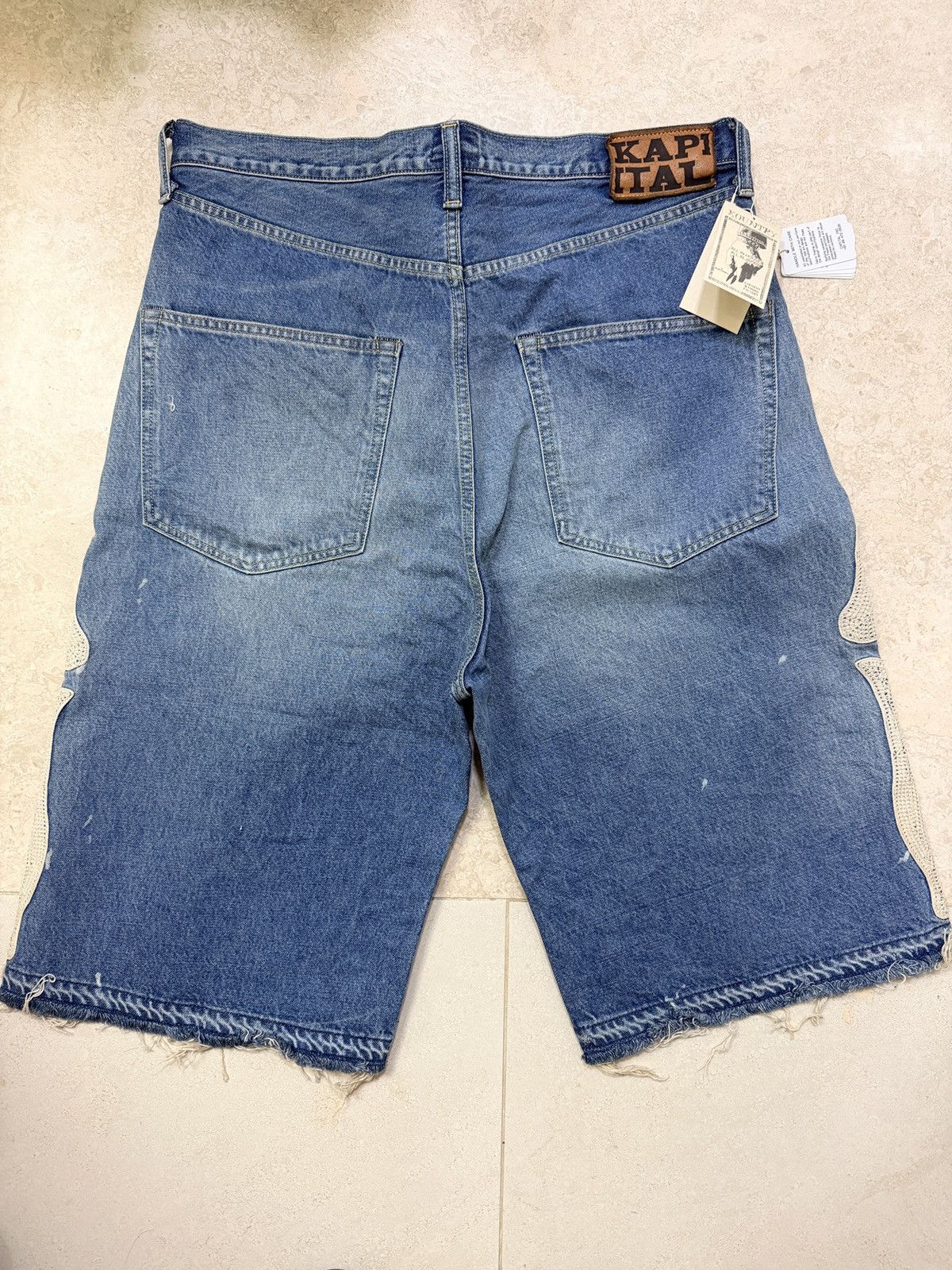 Kapital Kapital 14 oz. Denim 5P Bone Embroidery Denim Short Pants Size US 38 / EU 54 - 7 Thumbnail