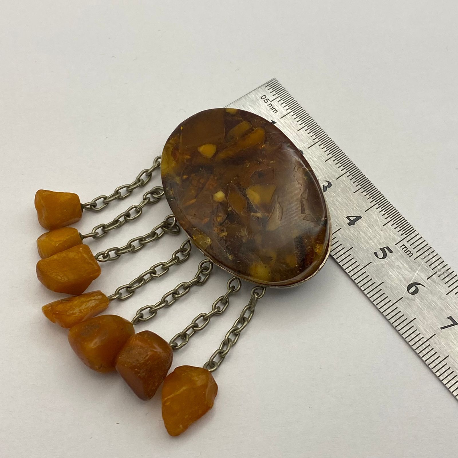 Vintage Vintage Soviet Baltic Amber Dangle Brooch USSR 21.8g Size ONE SIZE - 11 Thumbnail