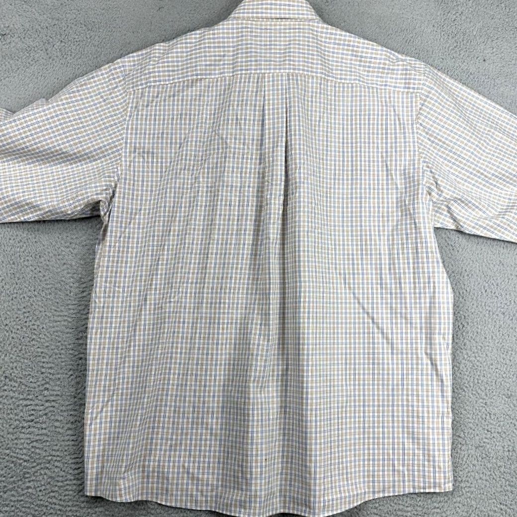 Jos. A. Bank Jos. A. Bank Button-Down Shirt Mens 2XL Brown Blue Plaid Cotton Pocket Casual Size US XXL / EU 58 / 5 - 4 Thumbnail