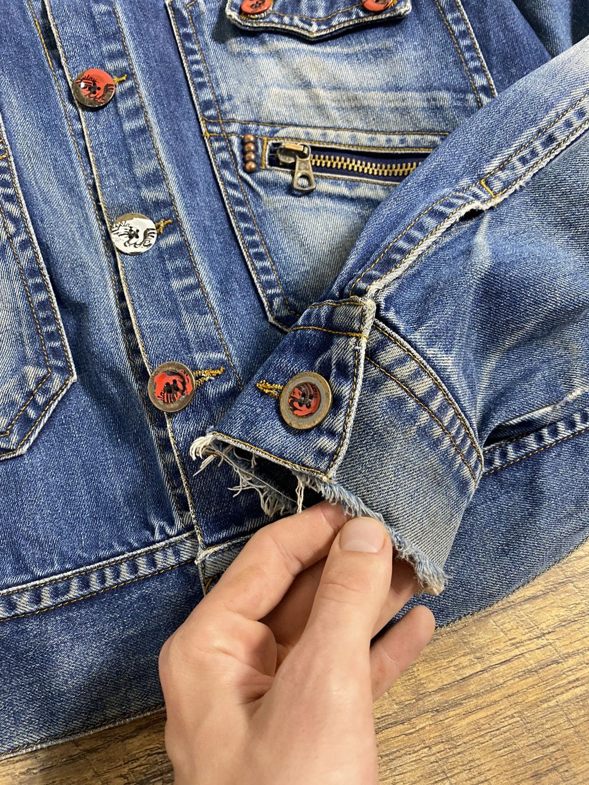 Vintage "WE JUST ANGELS" Denim Jacket Size US L / EU 52-54 / 3 - 4 Thumbnail