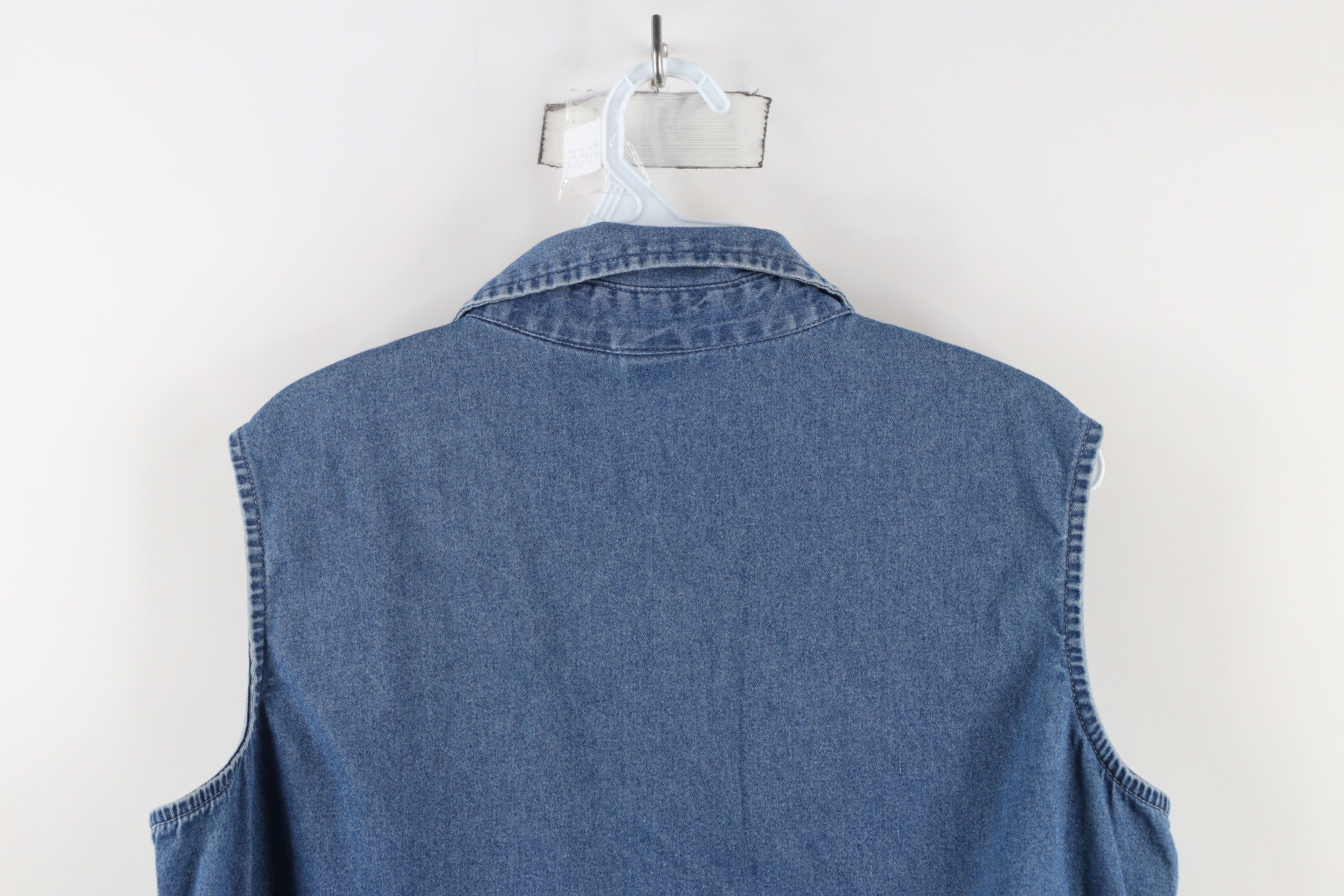 Disney × Vintage Vintage 90s Disney the Pooh Sleeveless Denim Button Shirt Size XL / US 12-14 / IT 48-50 - 9 Thumbnail