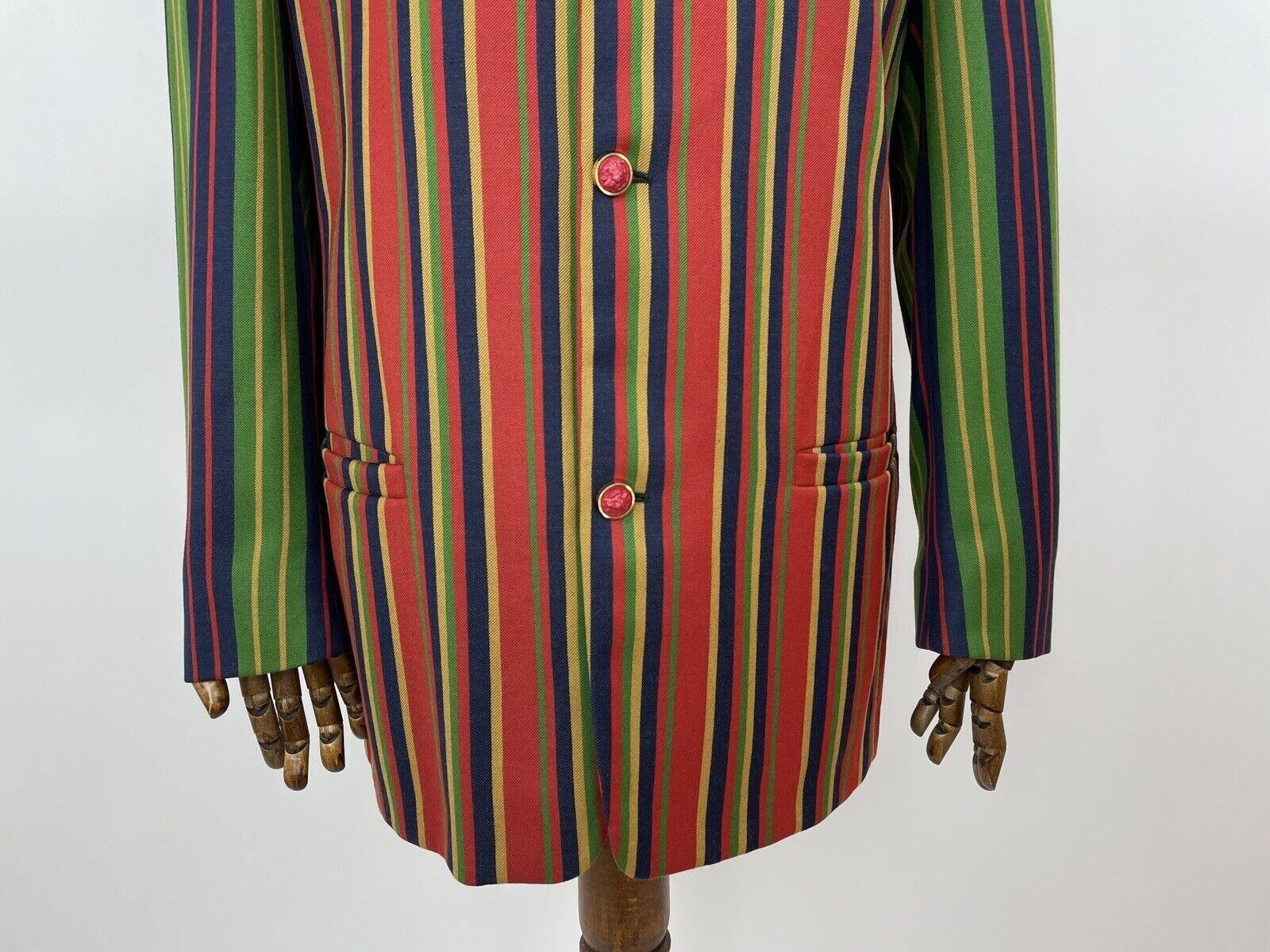 Versus Versace VINTAGE VERSUS GIANNI VERSACE MENS BLAZER STRIPED JACKET Size 44R - 3 Thumbnail