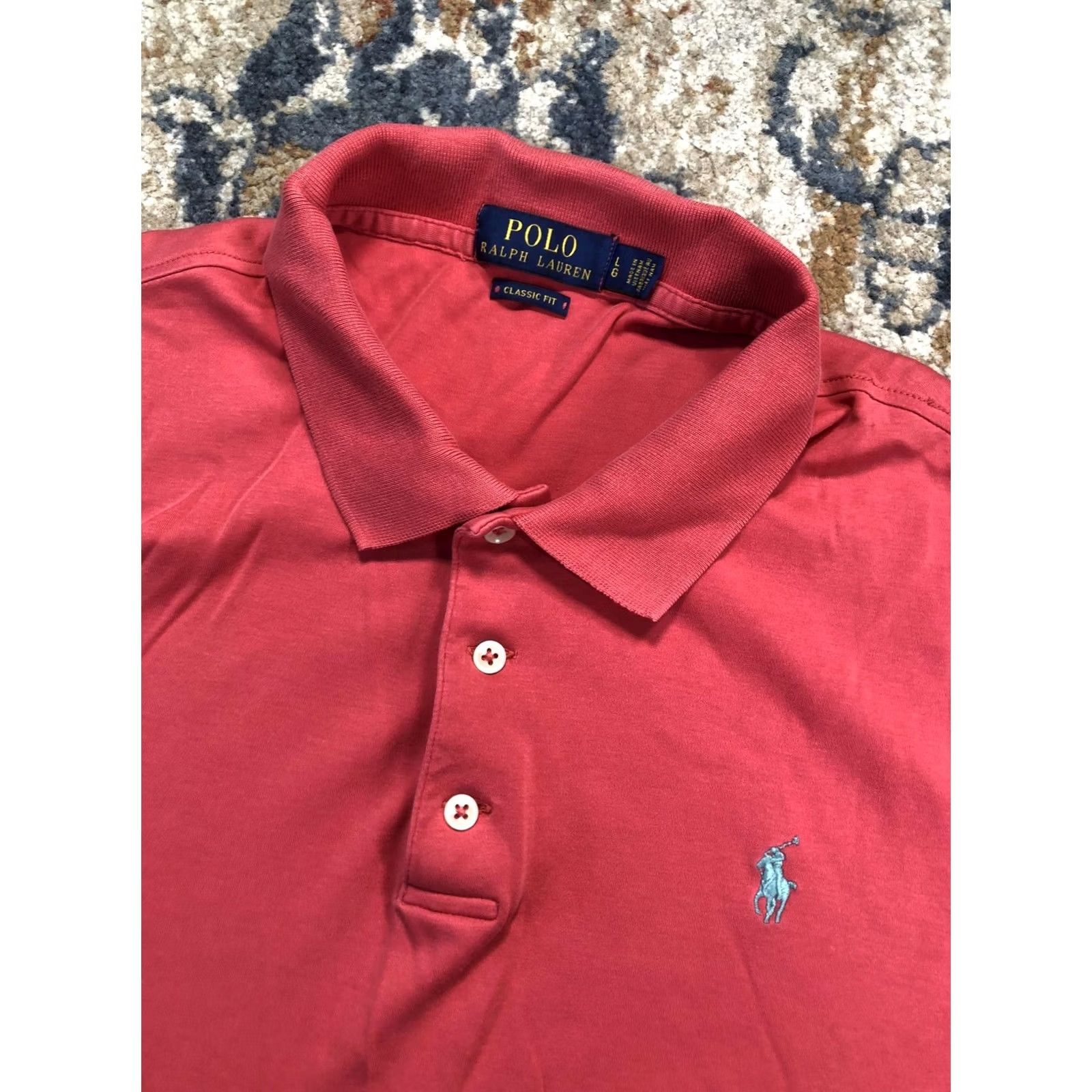 Polo Ralph Lauren Polo Ralph Lauren Polo Shirt Mens Large Red Pony Logo Classic Fit Short Sleeve Size US L / EU 52-54 / 3 - 6 Thumbnail
