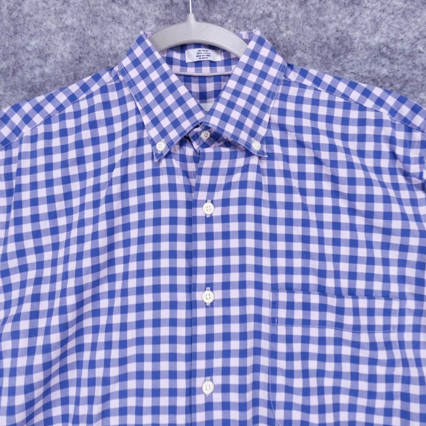 Peter Millar Peter Millar Shirt Mens Medium Long Sleeve Button Up Blue Pink Check Pocket Plaid Size US M / EU 48-50 / 2 - 2 Thumbnail