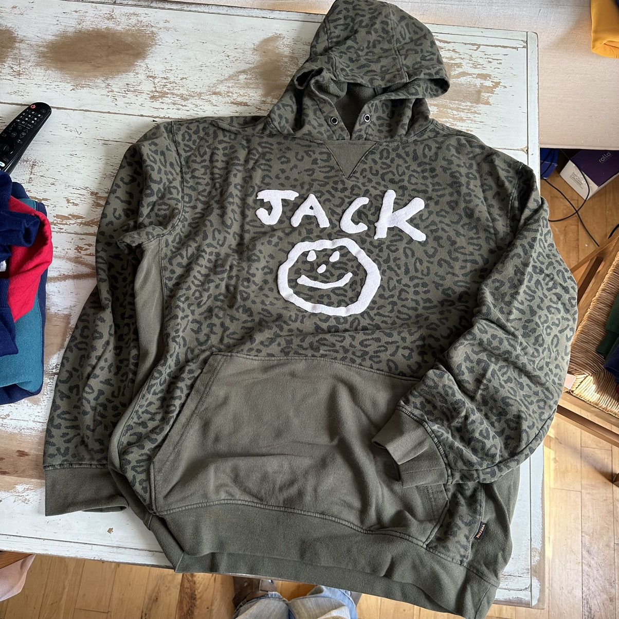 Vintage Green Leopard Happy Jack Custom Puff Print Volcom Hoodie Size US XL / EU 56 / 4 - 2 Thumbnail