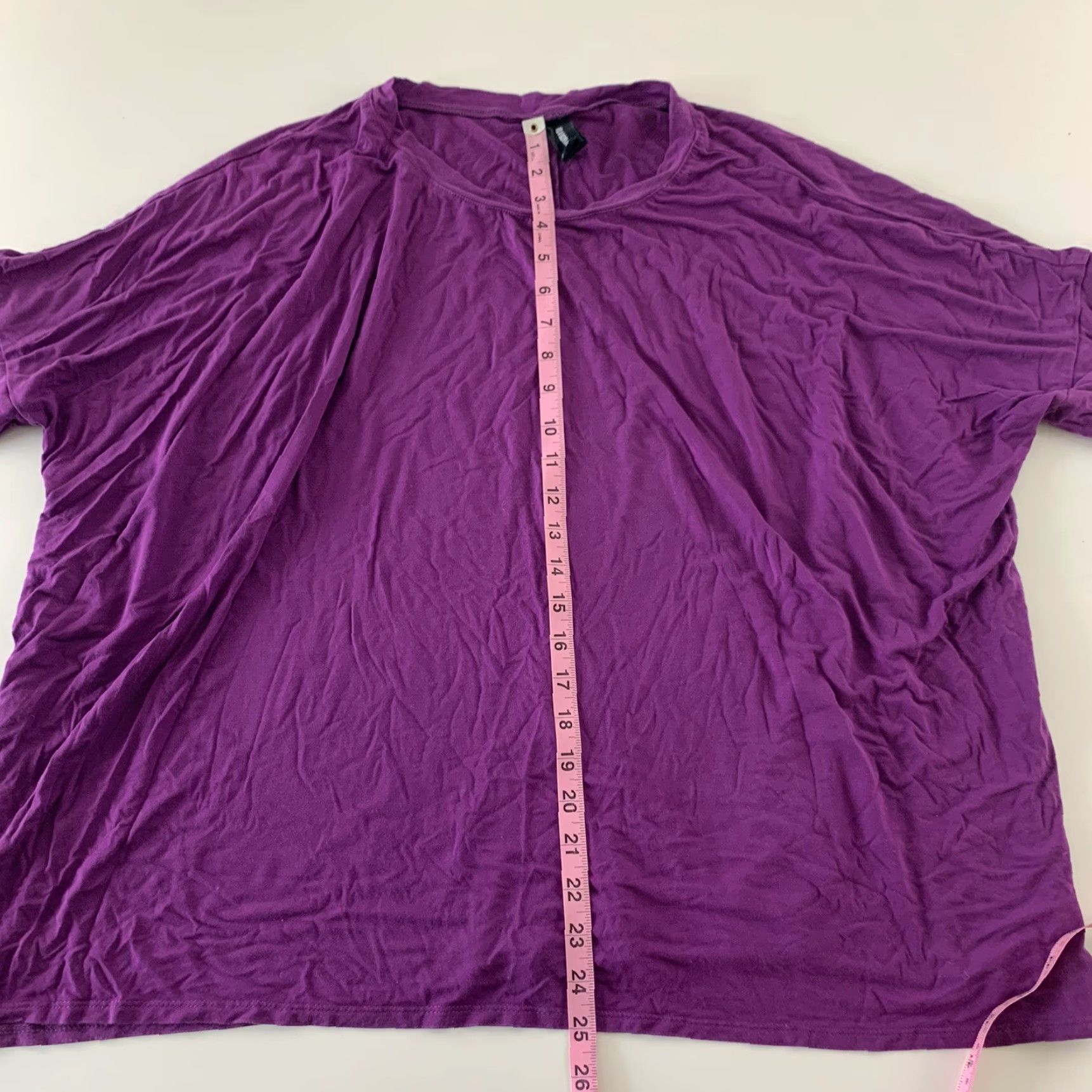 Vintage Agnes & Dora Short Sleeve Tunic Top Women's L Solid Purple Blouse Shirt Womens Tunic Purple Size L / US 10 / IT 46 - 6 Thumbnail