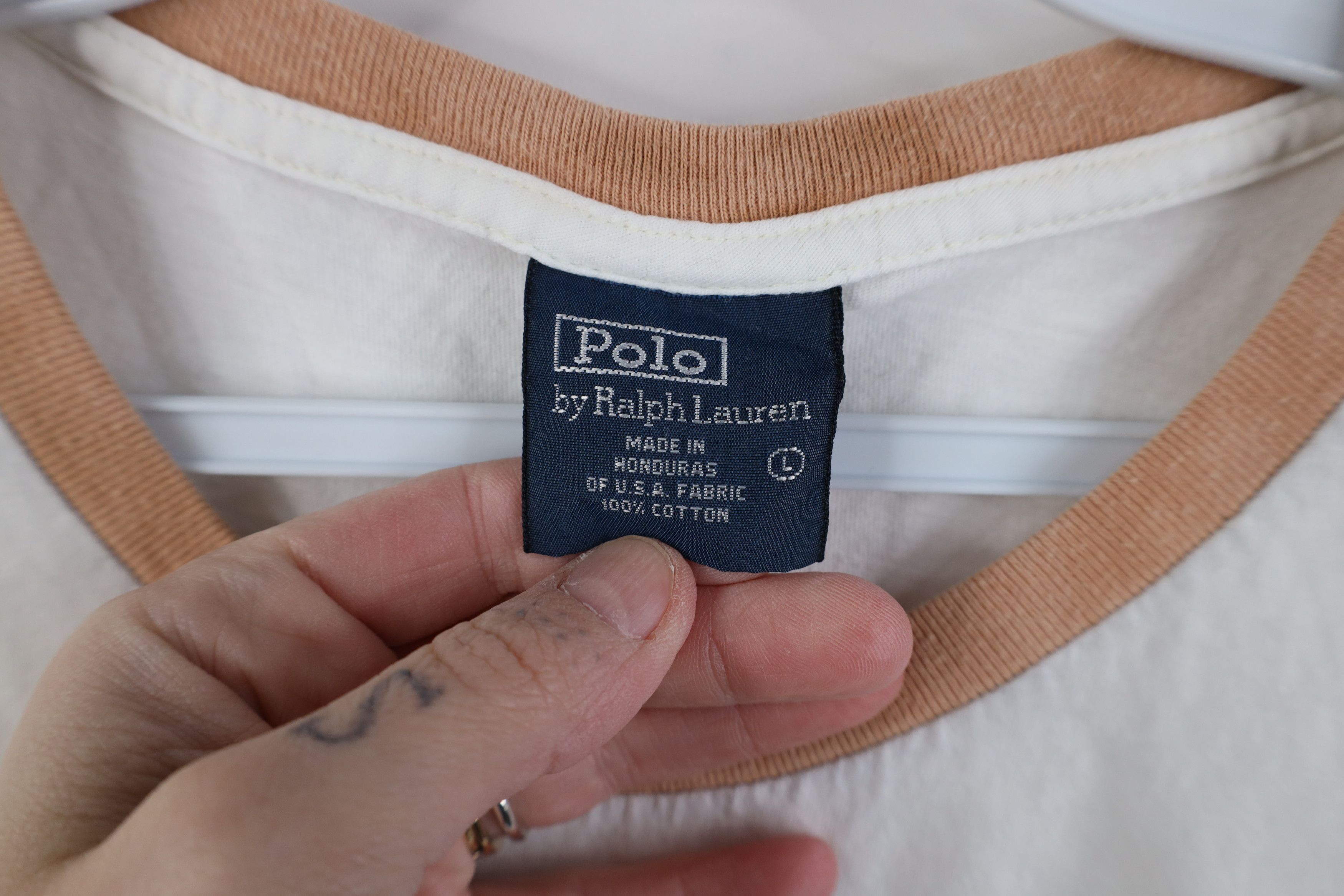 Ralph Lauren Vintage 90s Ralph Lauren Spell Out Boxing T-Shirt White Size US L / EU 52-54 / 3 - 5 Thumbnail