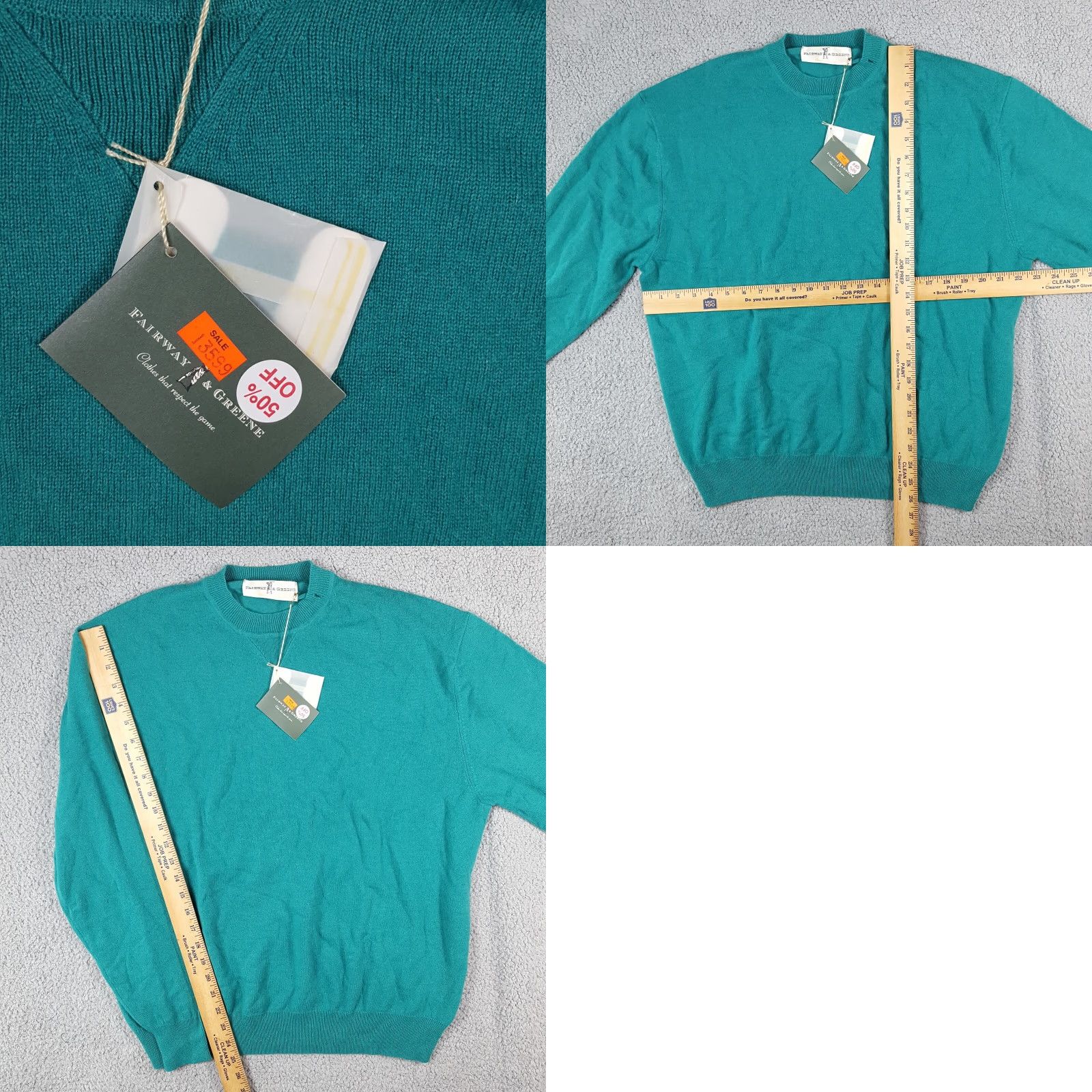 Altea Vintage Fairway & Greene Men's Sweater Pullover Knit Cashmere Crew Neck 90s Preppy Fall Winter Large Blue Size US L / EU 52-54 / 3 - 8 Thumbnail
