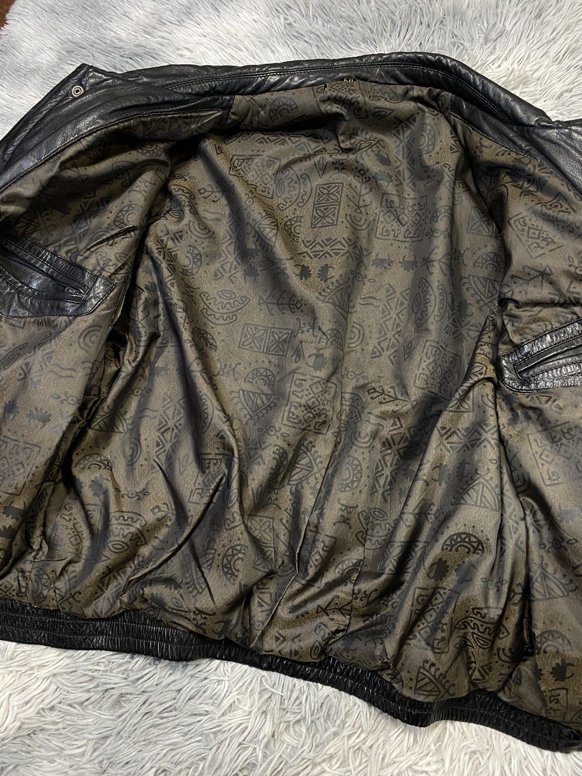 Genuine Leather Vintage Black Leather Bomber Jacket 50 Japanese Brand Size US M / EU 48-50 / 2 - 11 Thumbnail