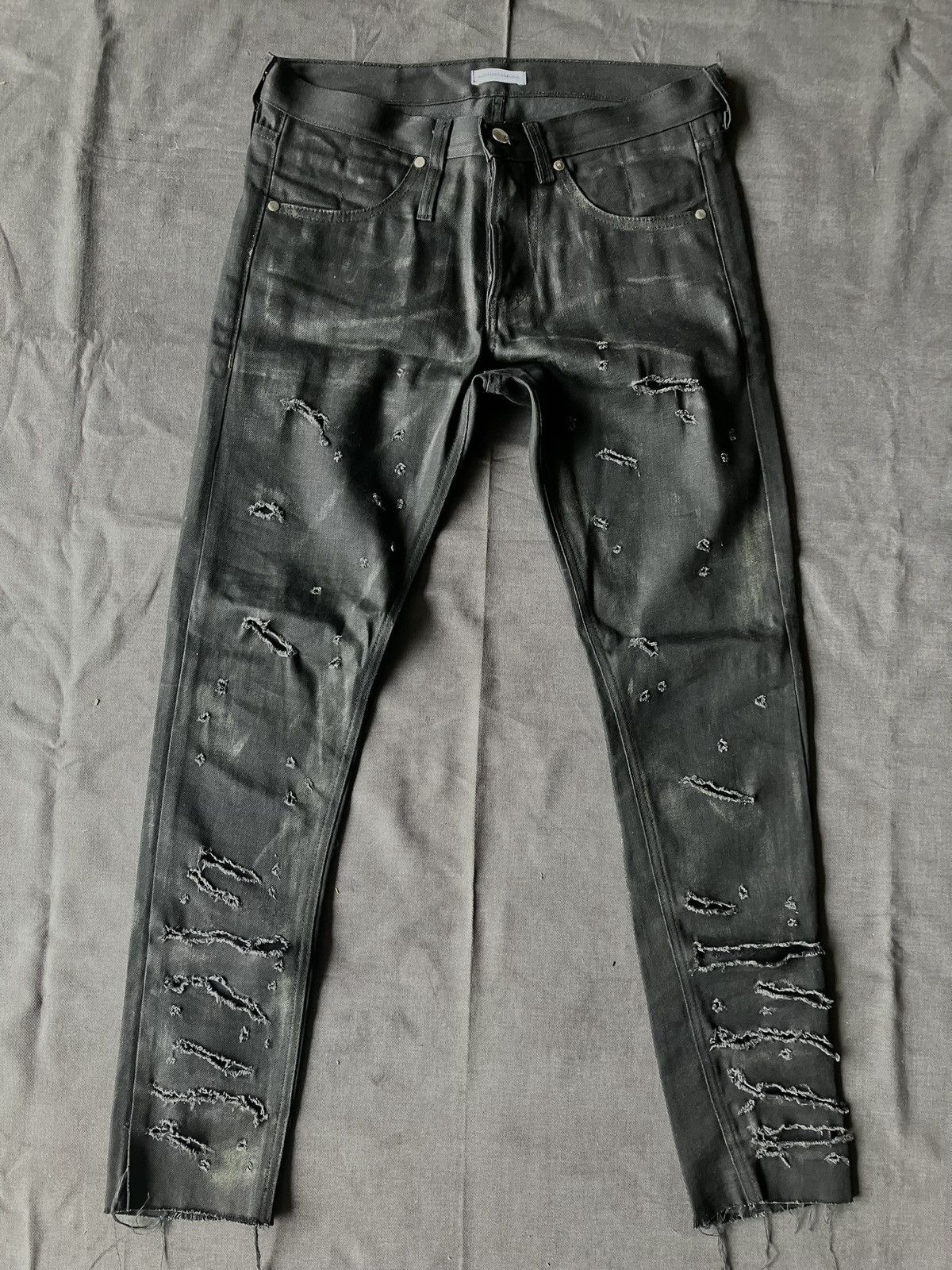 パンツ Alexander Digenova Thrashed Wax Denim ALEXANDER DIGENOVA Alexander Digenova Thrashed Black Wax Denim
