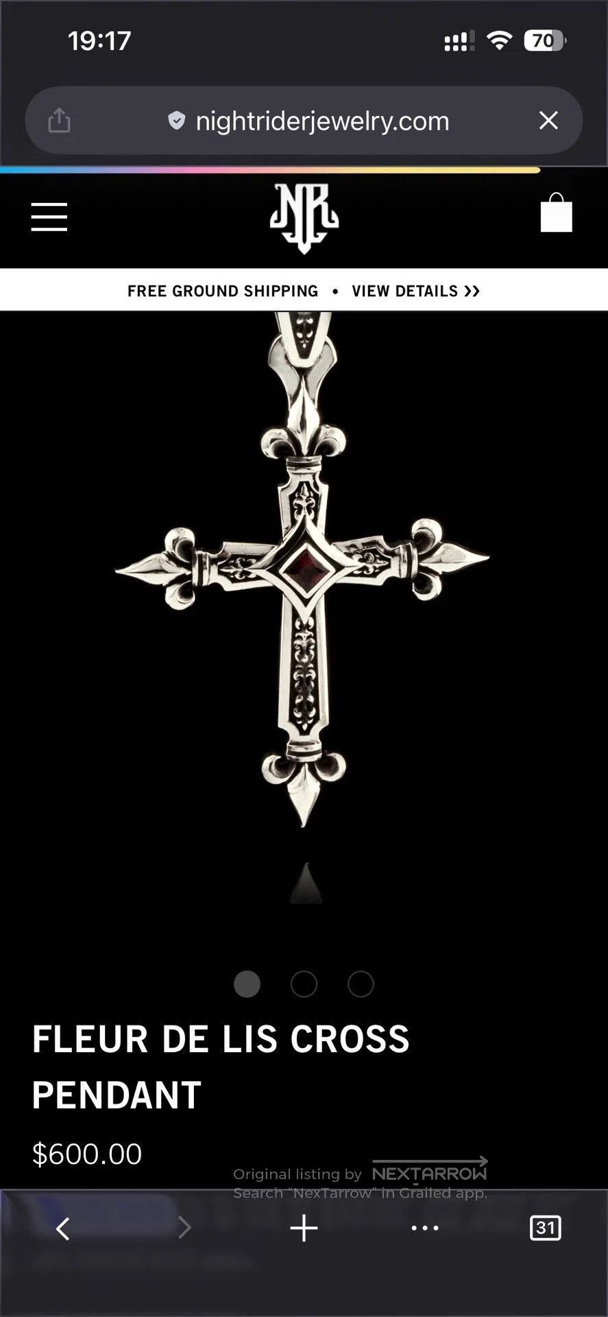 Other NightRider 925 Silver Cross Pendant. Size ONE SIZE - 6 Thumbnail