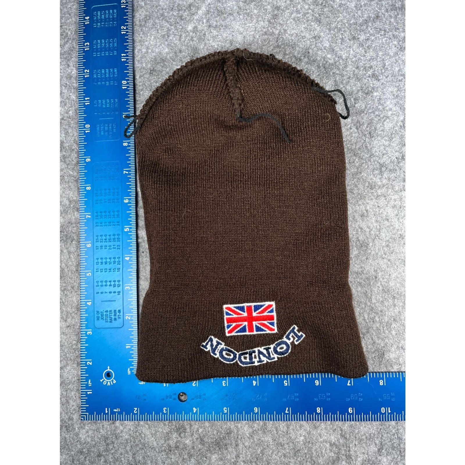 Vintage London Beanie Adult One Size Brown Knit 100% Acrylic Embroider Union Jack Size ONE SIZE - 5 Thumbnail