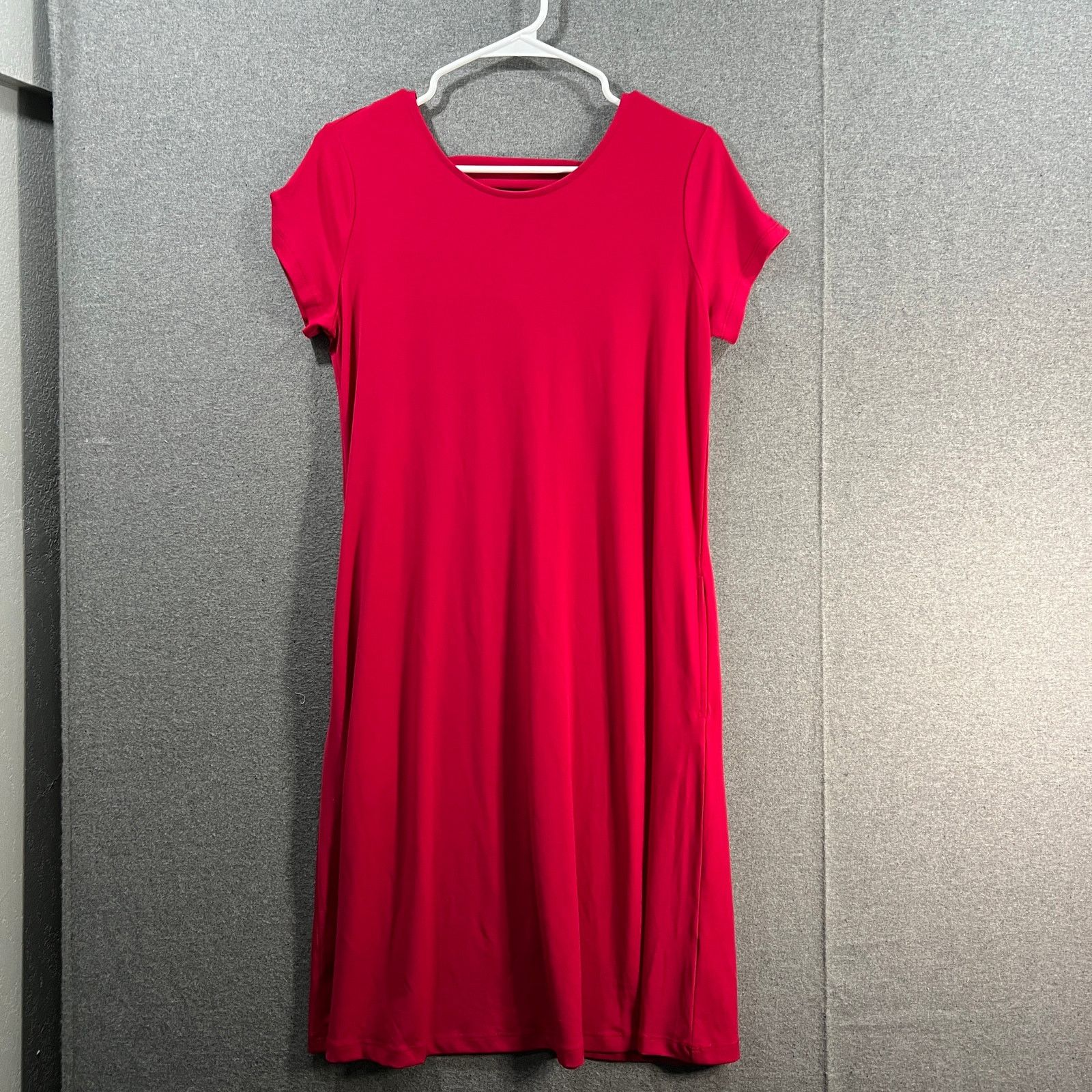Other Susan Graver Liquid Knit Cap Sleeve Dress Sweet Raspberry Size S / US 4 / IT 40 - 1 Thumbnail