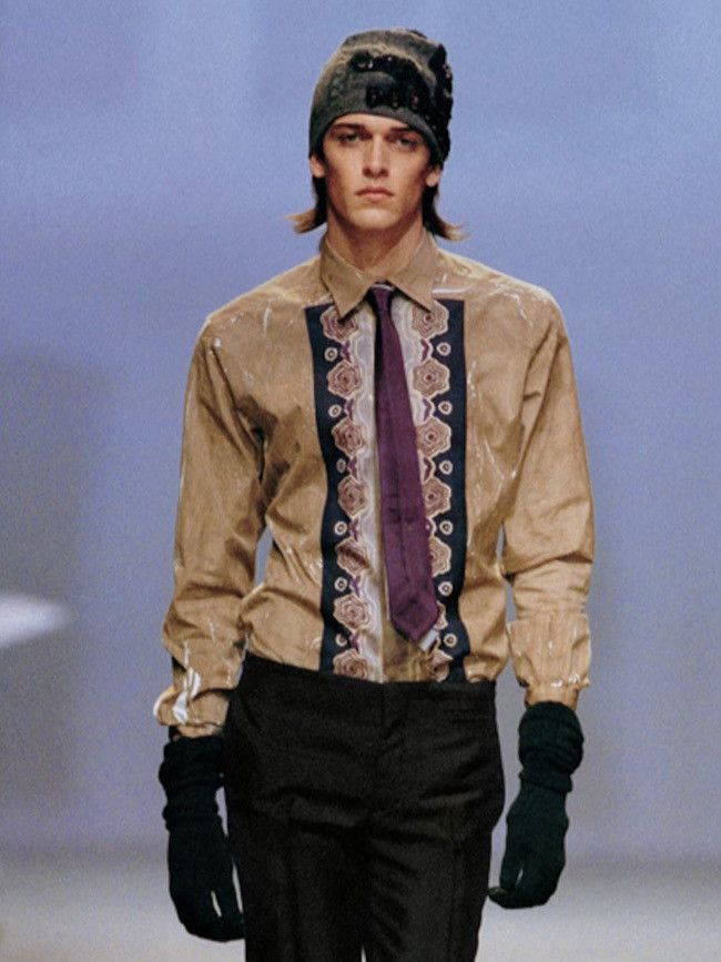 Prada F/W 05 Pattern Button Up Shirt Size US L / EU 52-54 / 3 - 3 Thumbnail