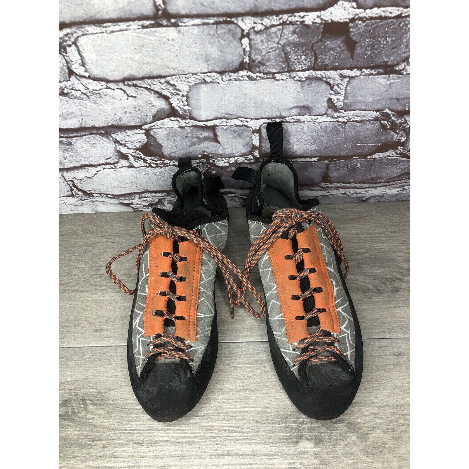 Other Climb X Grey Synthetic Orange Lace Black Climbing Shoes Men Size US 11 / EU 44 - 14 Thumbnail