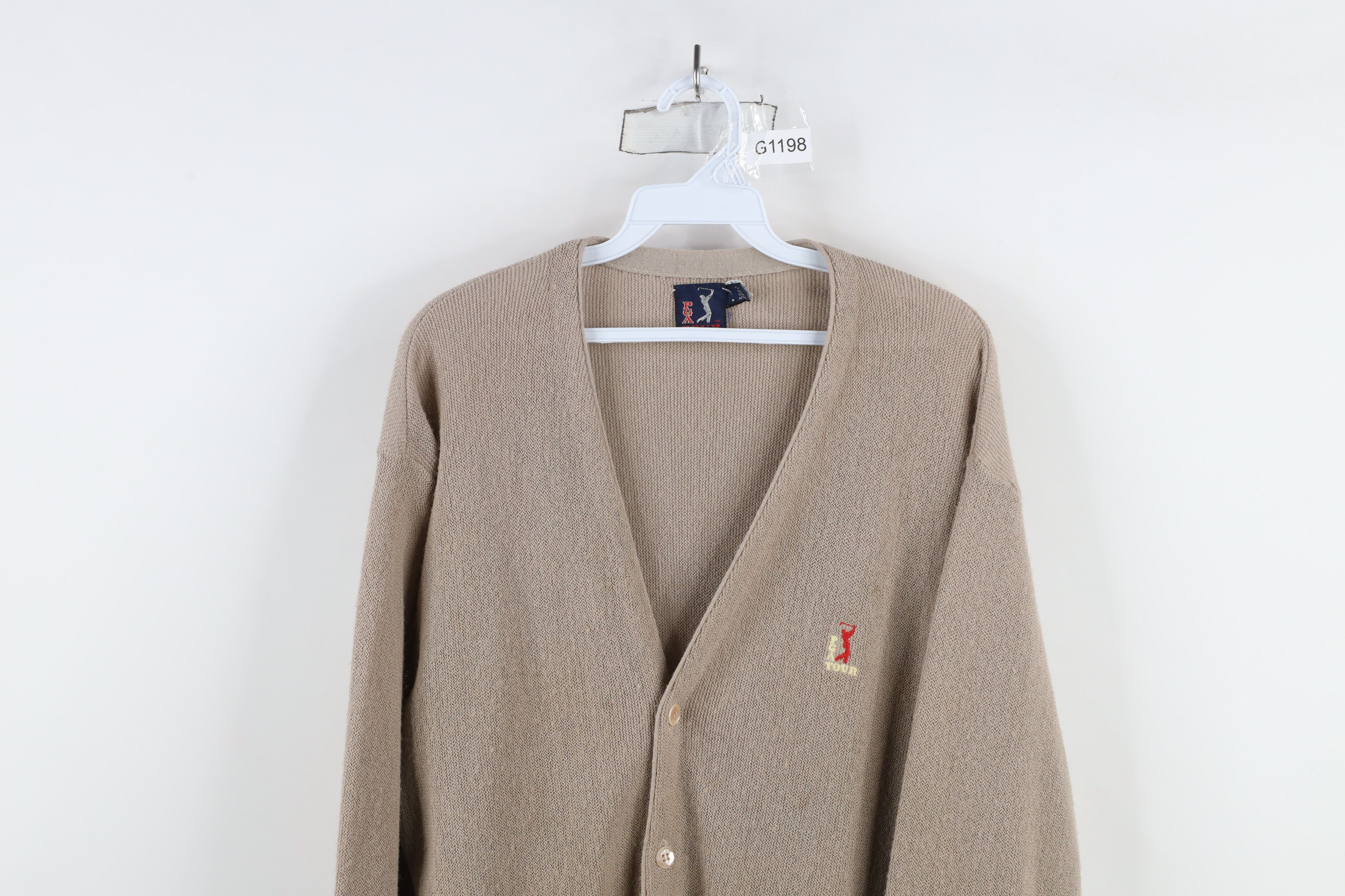 Vintage Vintage 70s 80s PGA Tour Golf Cardigan Sweater Beige USA Size US L / EU 52-54 / 3 - 2 Thumbnail