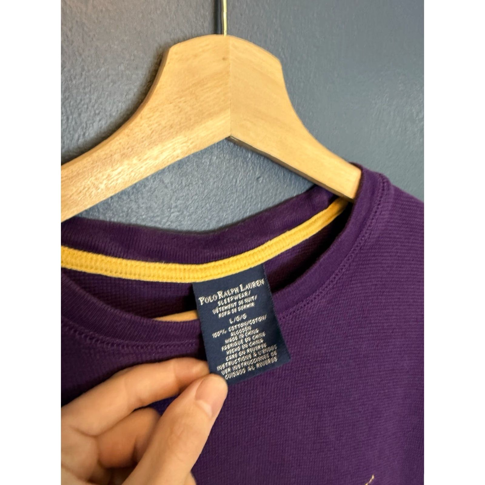 Ralph Lauren Ralph Lauren Polo Purple Cotton Thermal Long Sleeve Shirt L Mens Large Purple Cotton Thermal Long Sleeve Shirt Size US L / EU 52-54 / 3 - 2 Thumbnail