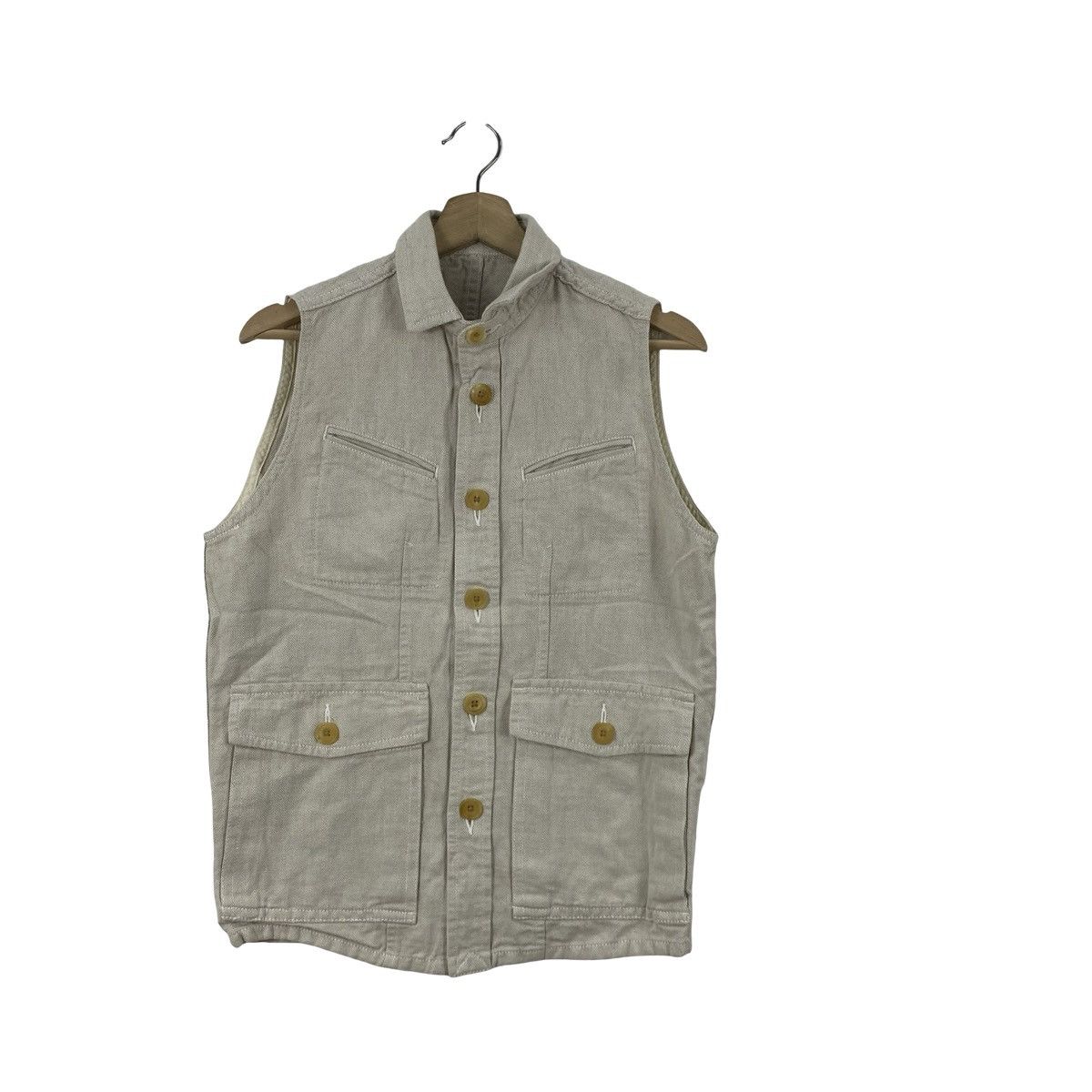 Vintage Vintage TOKISHIRAZU Utility Vest Canvas Pocket Workwear Size S / US 4 / IT 40 - 4 Thumbnail