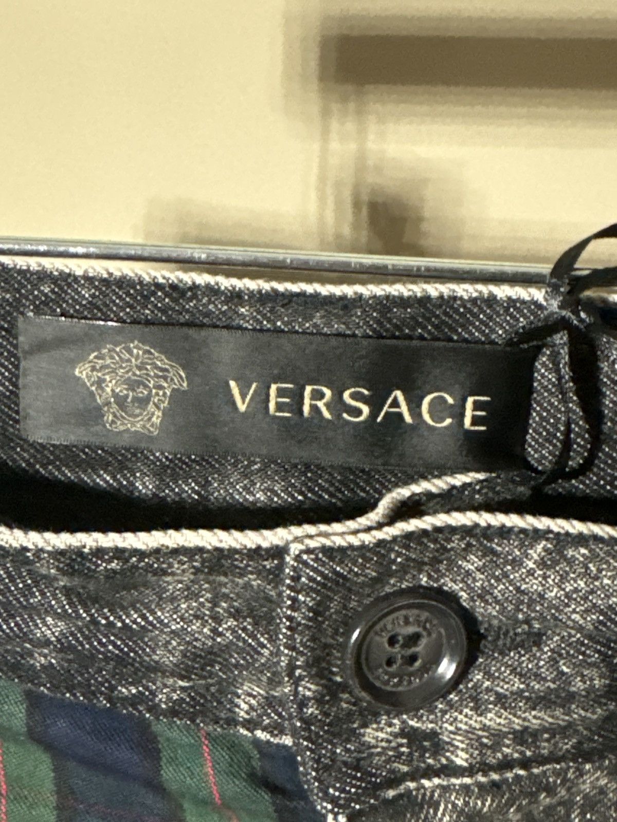 Versace Black/Acid Wash Denim