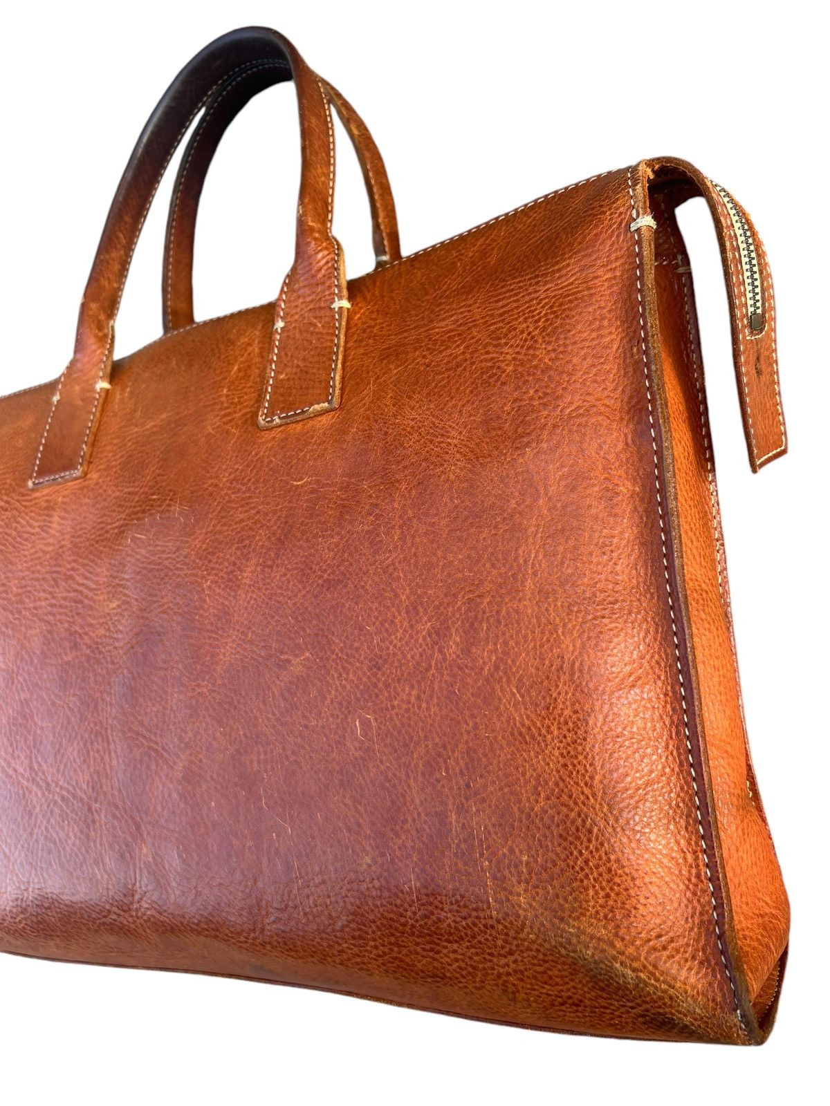 Leather dan Genten Japan Distress Muddy Patina Leather Bag Handle Size ONE SIZE - 9 Thumbnail