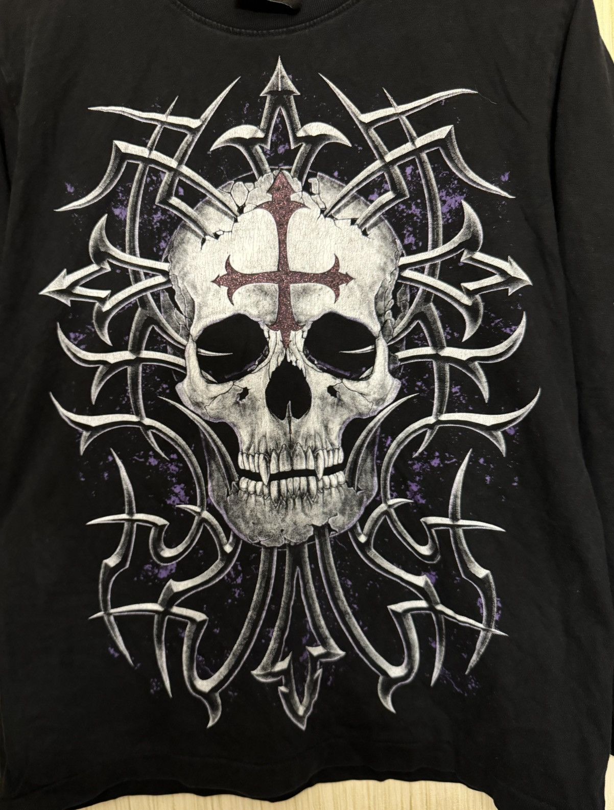 Band Tees × Vintage Vintage Y2K rock eagle tribal skull cross long sleeve tee Size US M / EU 48-50 / 2 - 7 Thumbnail