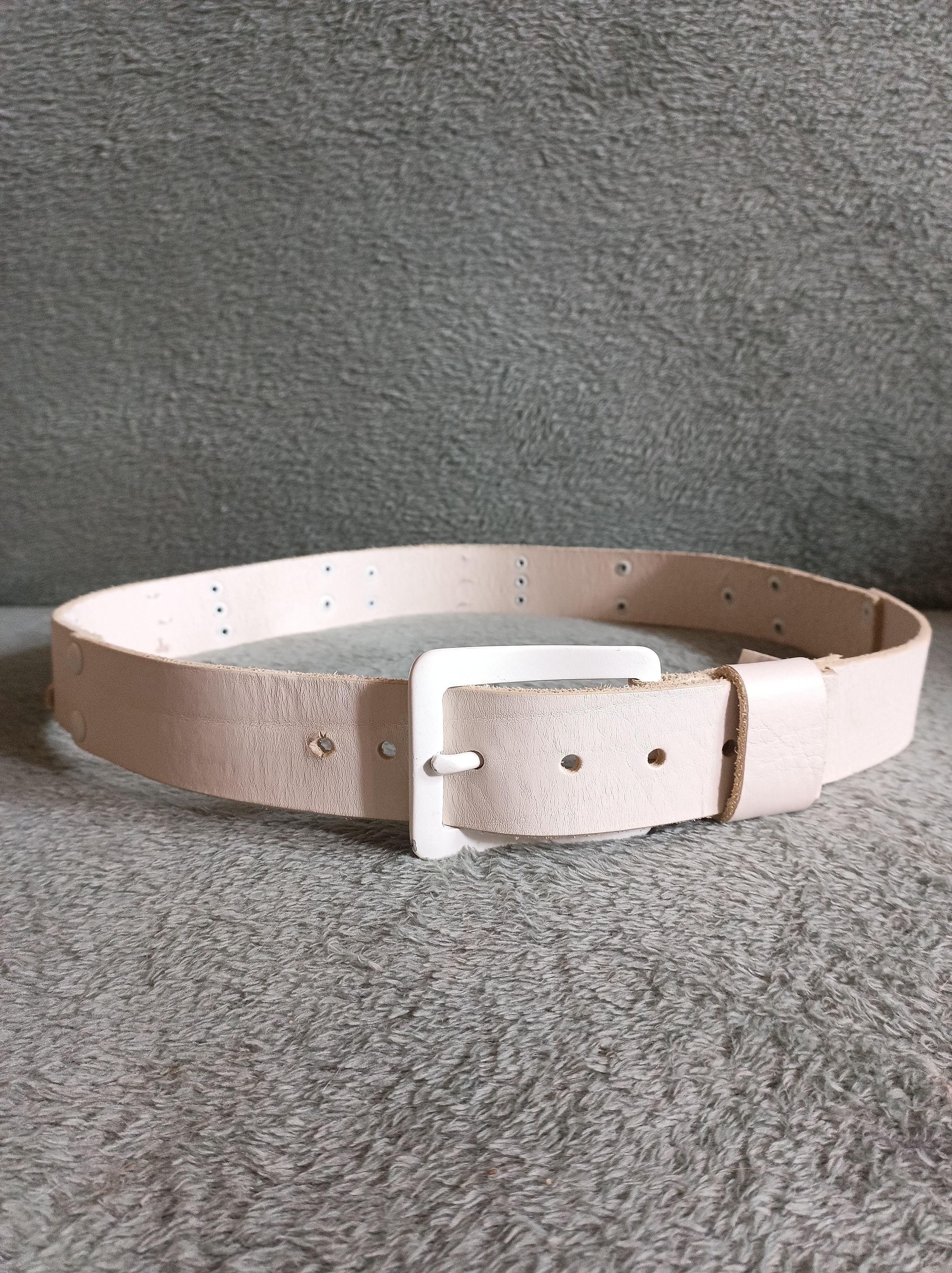 Diesel DIESEL Men's White Belt Leather Studded Size 100 Size 40 - 5 Thumbnail