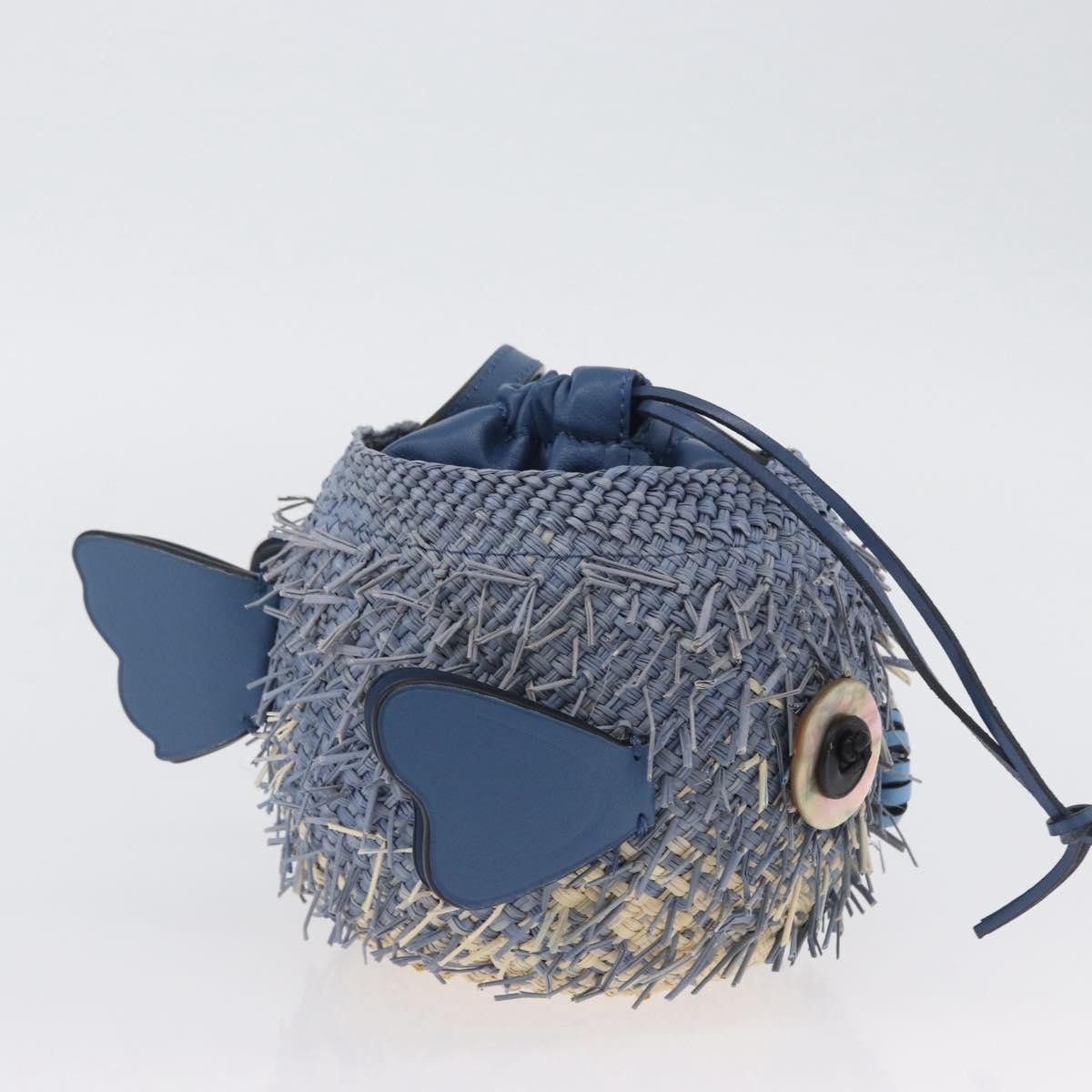 Loewe LOEWE Basket Bag Blow Fish Shoulder Bag Raffia Light Blue Size ONE SIZE - 4 Thumbnail
