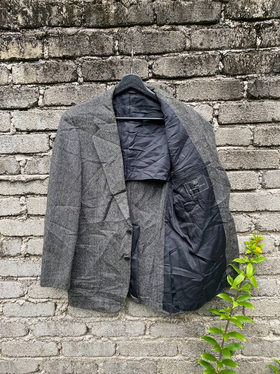 Japanese Brand Vintage Durban Basic Gear Herringbone Blazer Size 46S - 6 Thumbnail