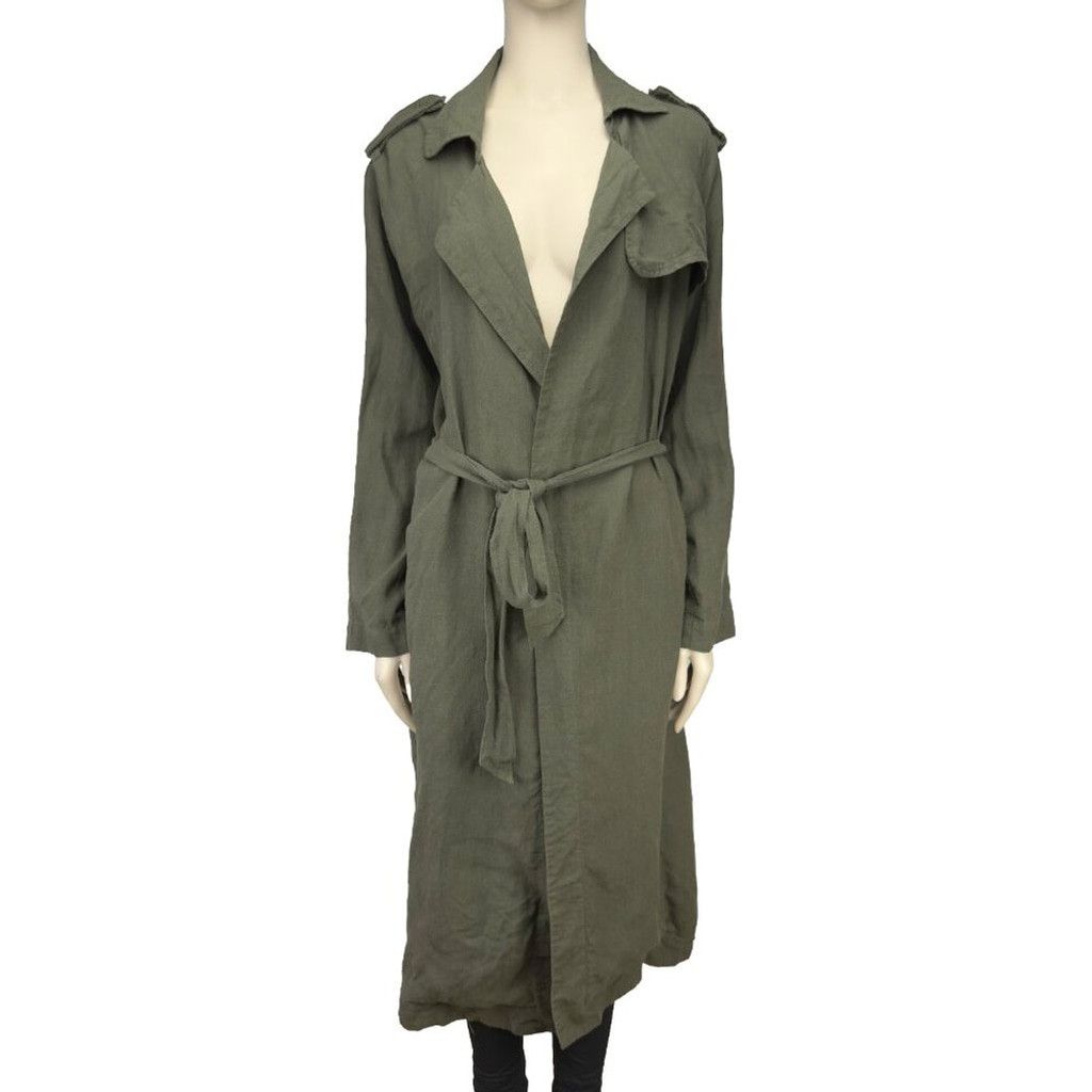Other NAÏF MONTREAL Olive Green Flowy Minimalist Trench Coat sz M Size L / US 10 / IT 46 - 7 Thumbnail