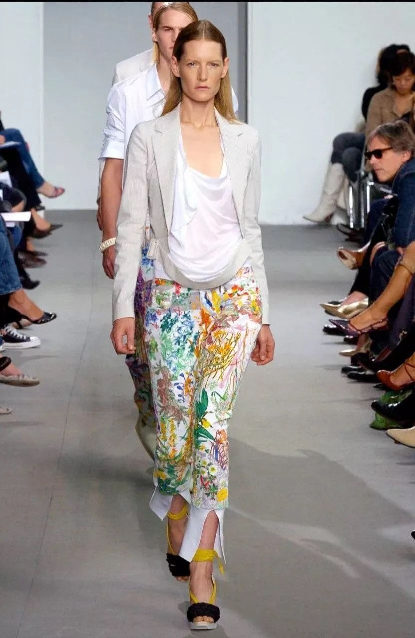Helmut Lang Helmut Lang SS05 archive runway floral pattern jeans denim Size 28" / US 6 / IT 42 - 2 Thumbnail