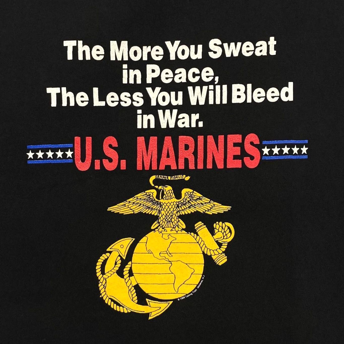 Tultex VINTAGE Tultex U.S. MARINES (1999) Black Graphic T-Shirt XL Large Men Short Sleeve Round Neck Size US L / EU 52-54 / 3 - 5 Thumbnail