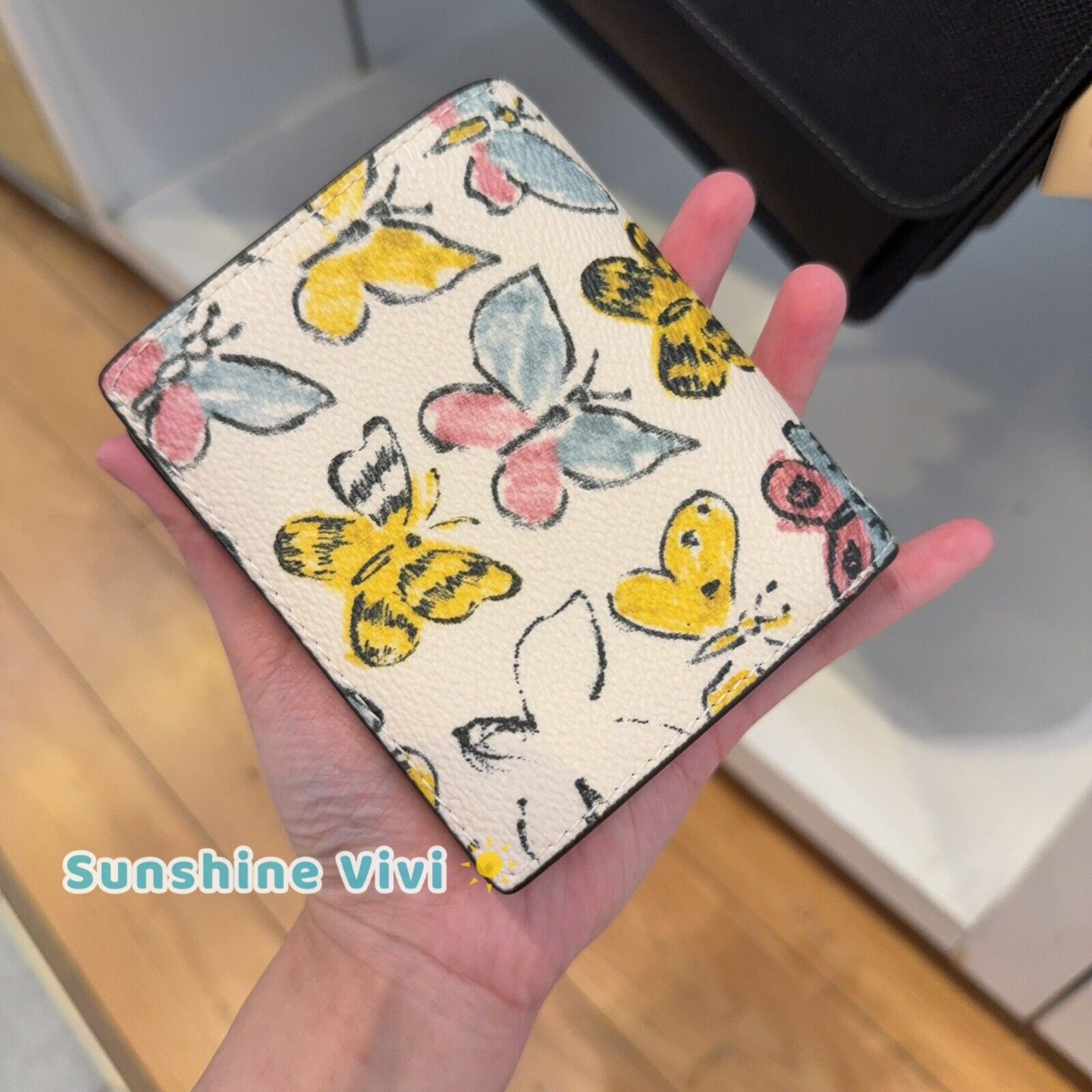Coach NWT Coach Snap Wallet CAP10 Chalk Yellow Butterfly Charm Size ONE SIZE - 3 Thumbnail