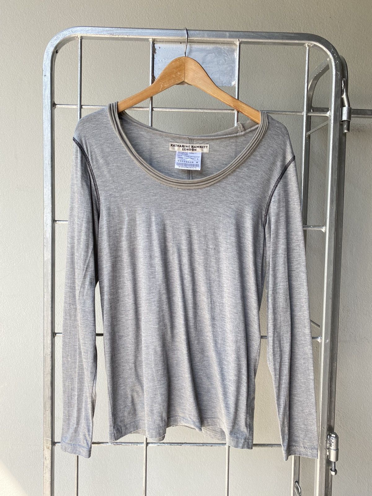 Katharine Hamnett London KATHARINE HAMNETT LONDON Gray Sheer Long-Sleeve Tee Size M / US 6-8 / IT 42-44 - 16 Thumbnail