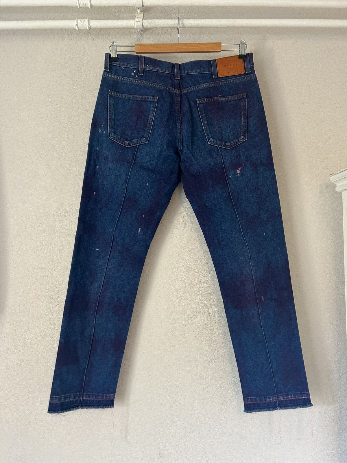 Gucci Pink Painter Blue Denim Jeans Size US 35 - 2 Thumbnail