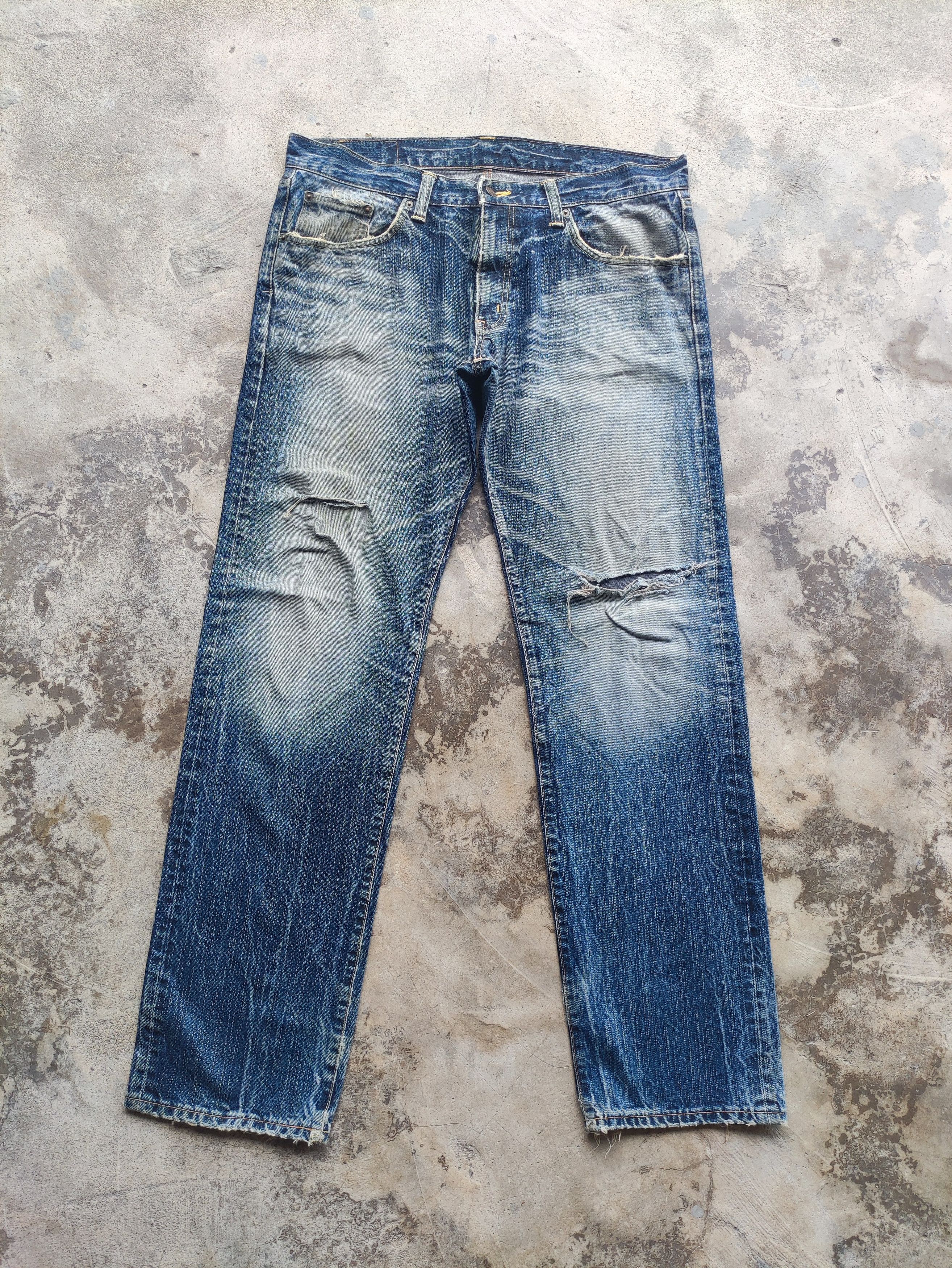 Edwin Vintage Edwin Brand Faded Distressed Ripped Denim Pants Size US 40 / EU 56 - 1 Thumbnail