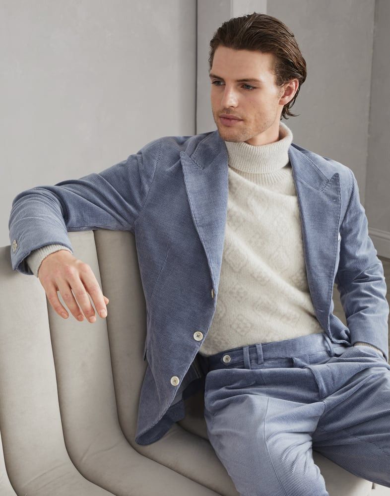 Brunello Cucinelli o1w1db10825 Suit-Type Jacket in Blue Size US L / EU 52-54 / 3 - 4 Thumbnail