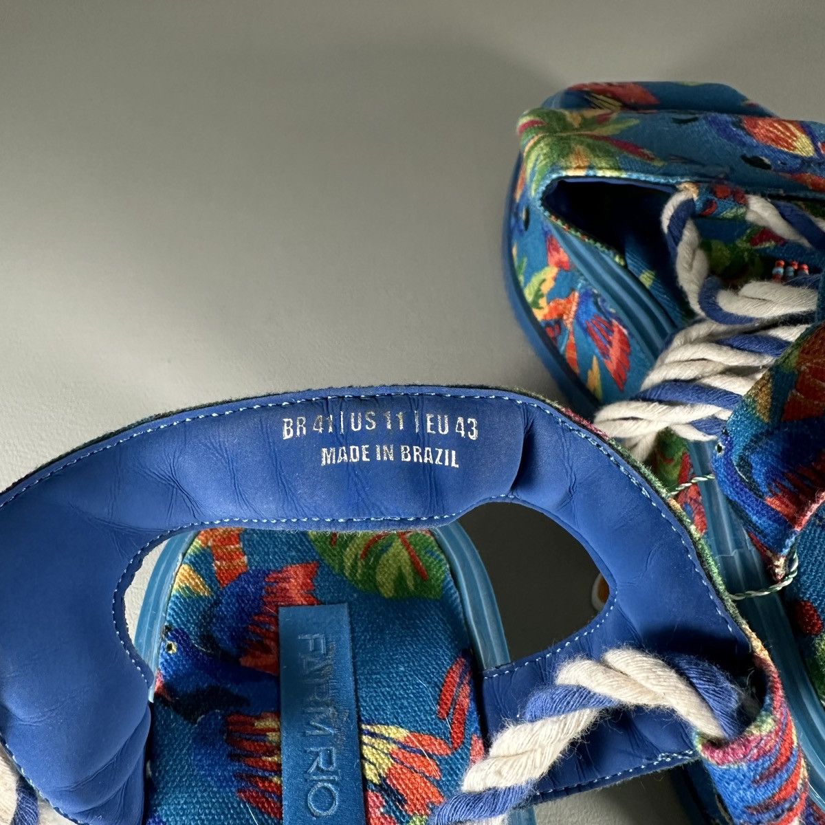 Farm Rio Farm Rio Macaw Ankle Tie Chunky Platform Sandal Blue Macaw Size US 11 / IT 41 - 7 Thumbnail