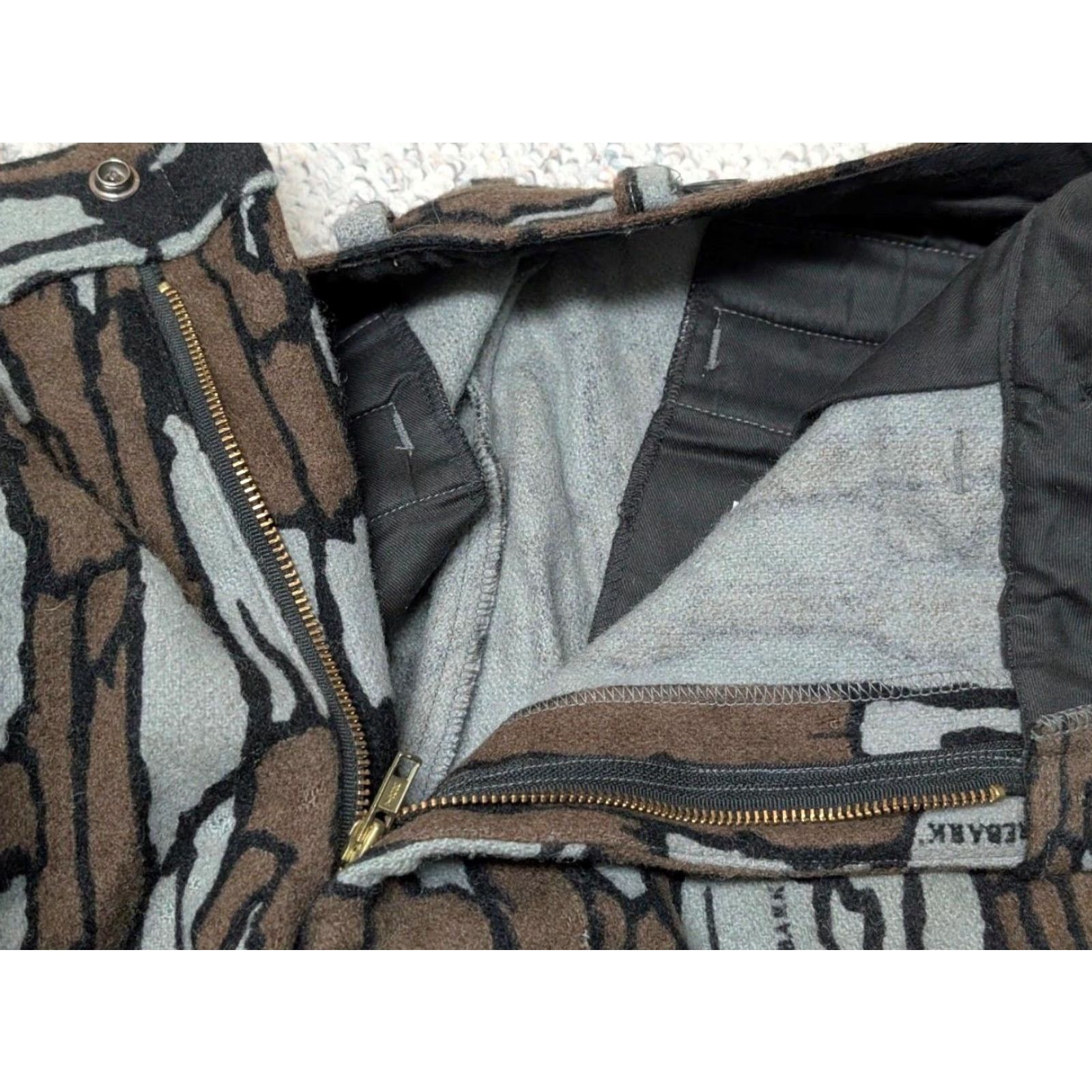 VINTAGE Cabela's pants Wool treebark Camouflage 40x32 USA made Hunting Mens