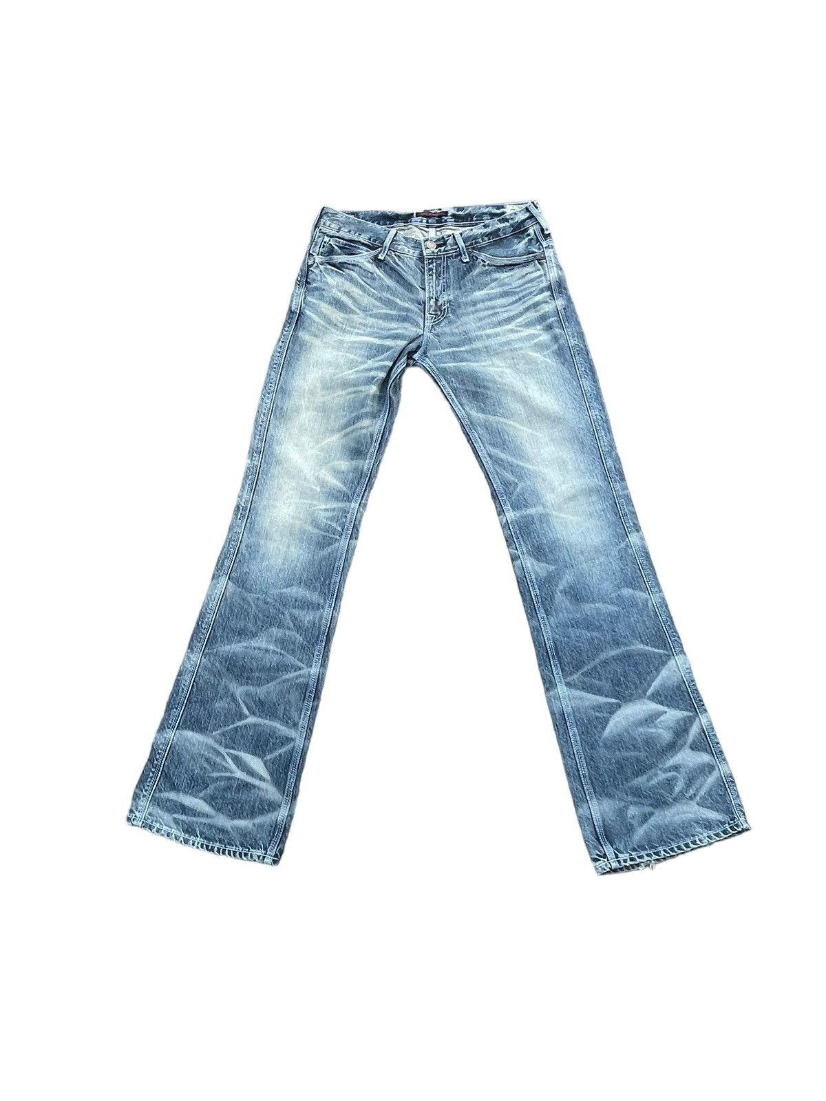 Japanese Brand × Vintage Vintage Blue Way Flare Faded Denim Size US 33 - 1 Thumbnail