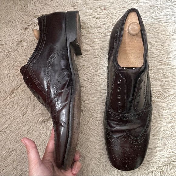 Prada Prada Brown Leather Wingtip Brogues Dress Shoes - 9.5 🇮🇹 Size US 9.5 / EU 42-43 - 12 Thumbnail