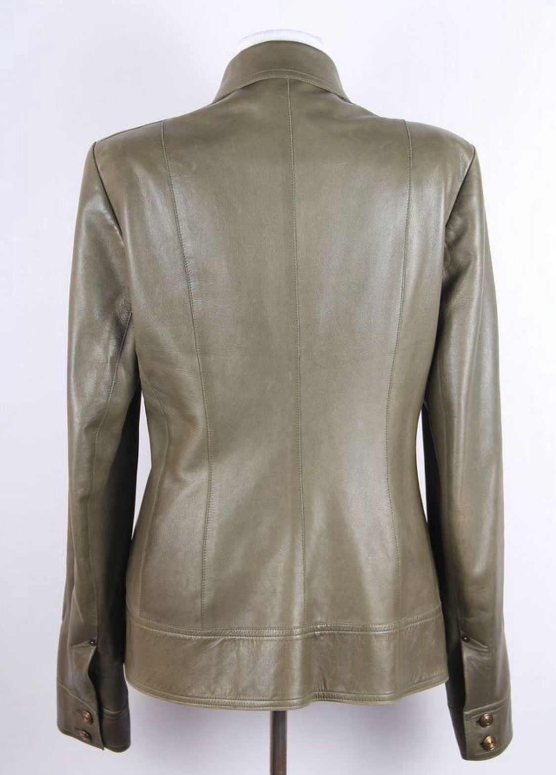 Dior Christian Dior Galliano 2003 Leather Biker Green Jacket Size M / US 6-8 / IT 42-44 - 2 Thumbnail