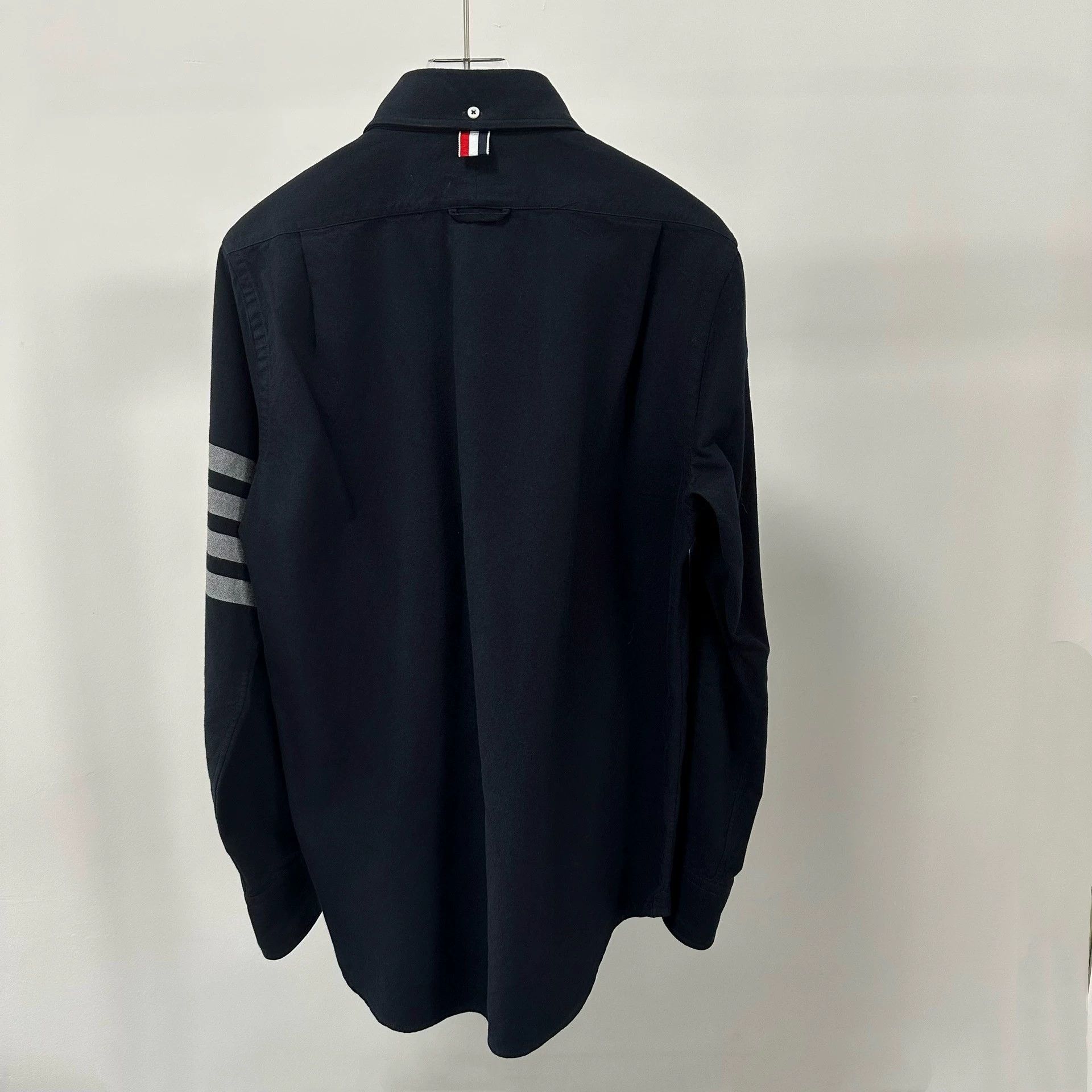 Thom Browne Thom Browne TB 4-Stripe Flannel Shirt Navy Orange 2 Cotton Size US M / EU 48-50 / 2 - 5 Thumbnail