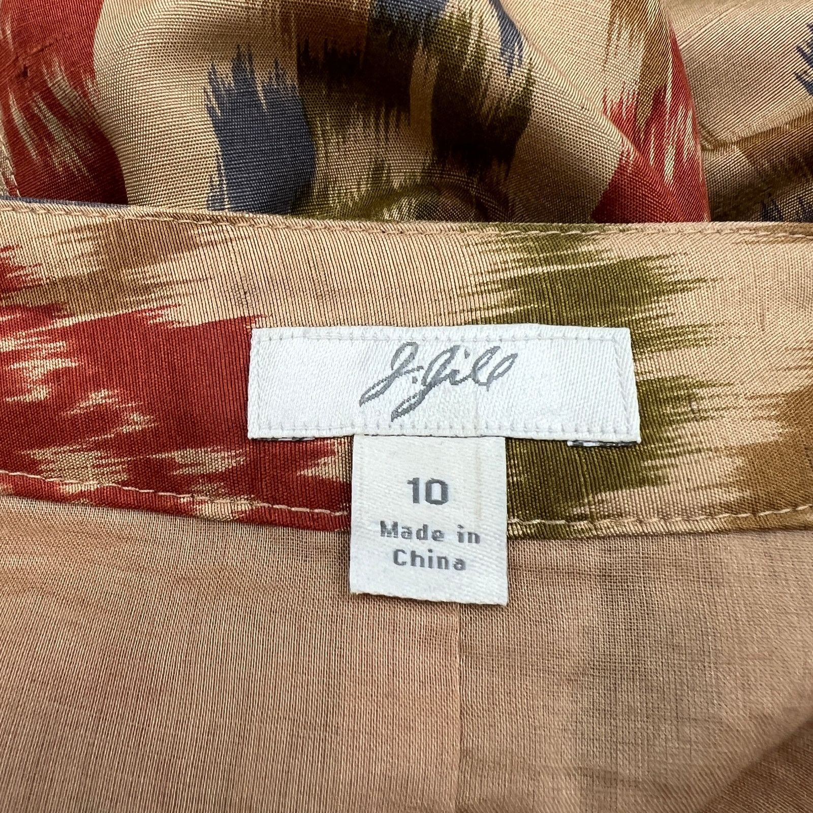 J. Jill J. Jill Silk Ikat Printed Skirt Knee Length Mini Floral Size 32" / US 10 / IT 46 - 2 Thumbnail