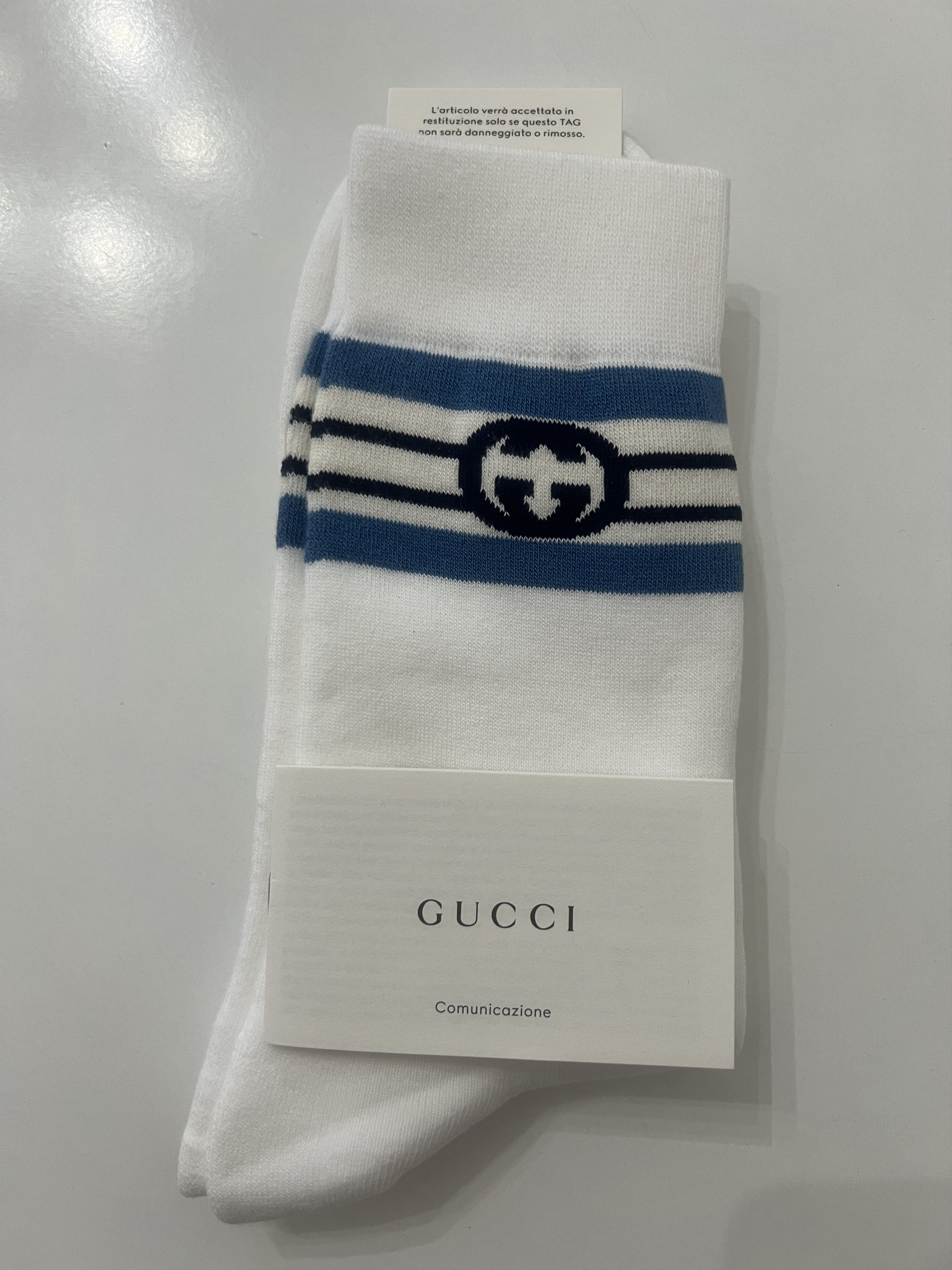 Gucci GUCCI - GG LOGO INTERLOCKING SOCKS IN STRETCH COTTON SIZE L Size ONE SIZE - 7 Thumbnail